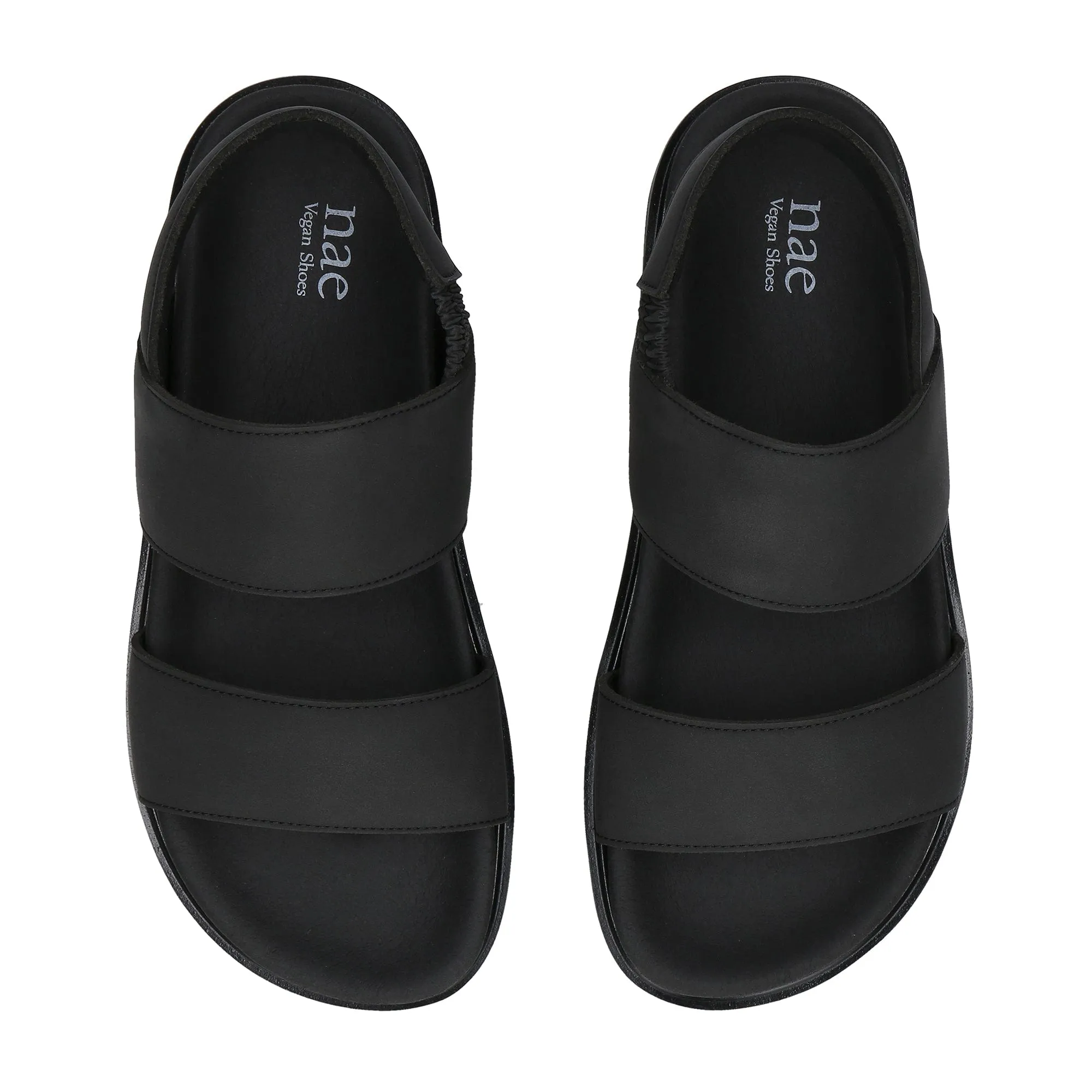 Sandales plates unisexes vegan en microfibre Lau | Noir