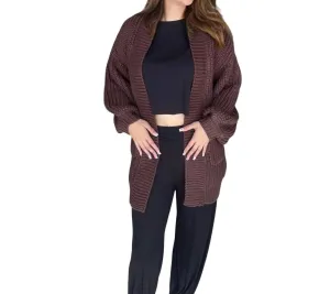 Let's Stay In Cardigan In Mocha