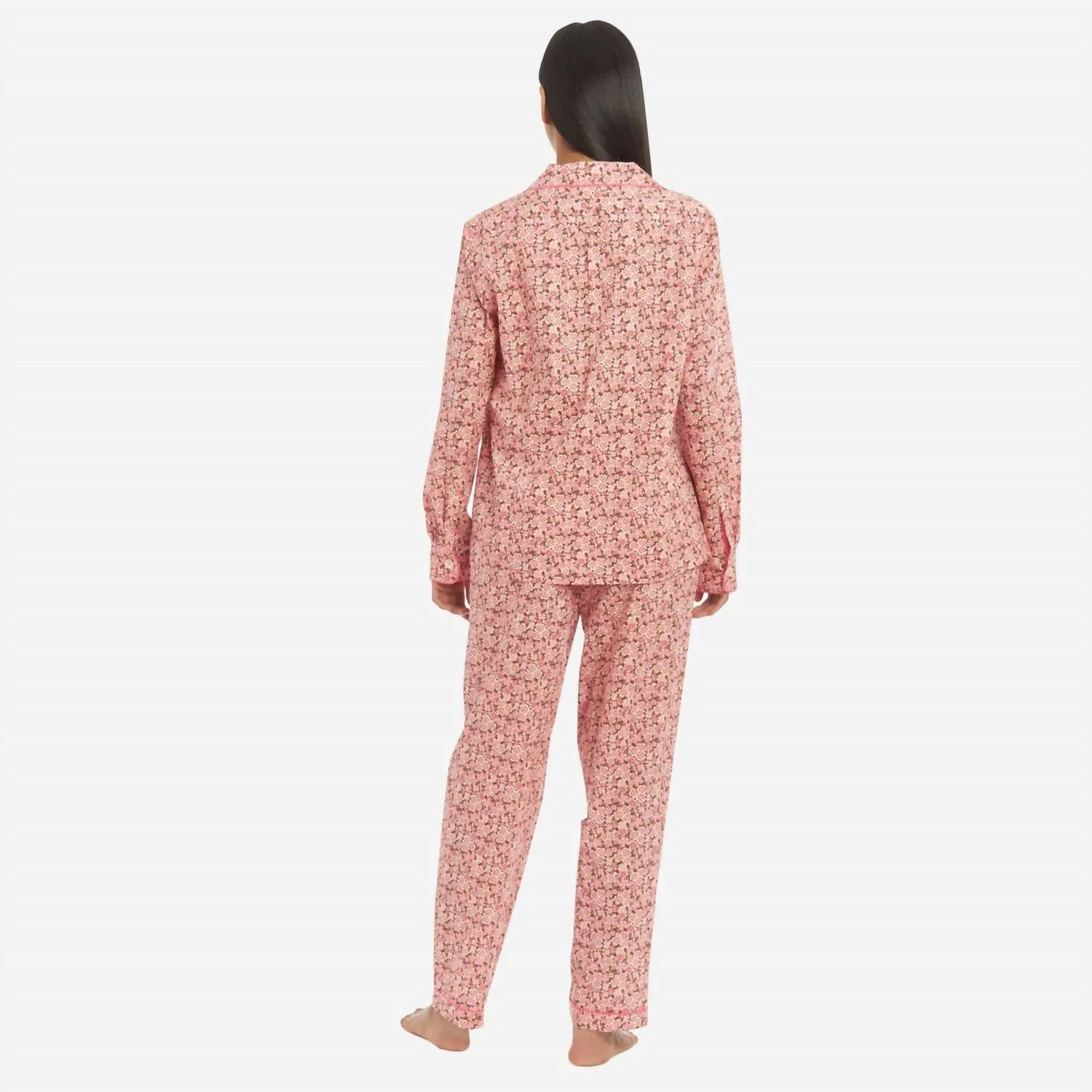 Pyjama Long Classique en Coton Liberty Imprimé Floral Anoki Rose