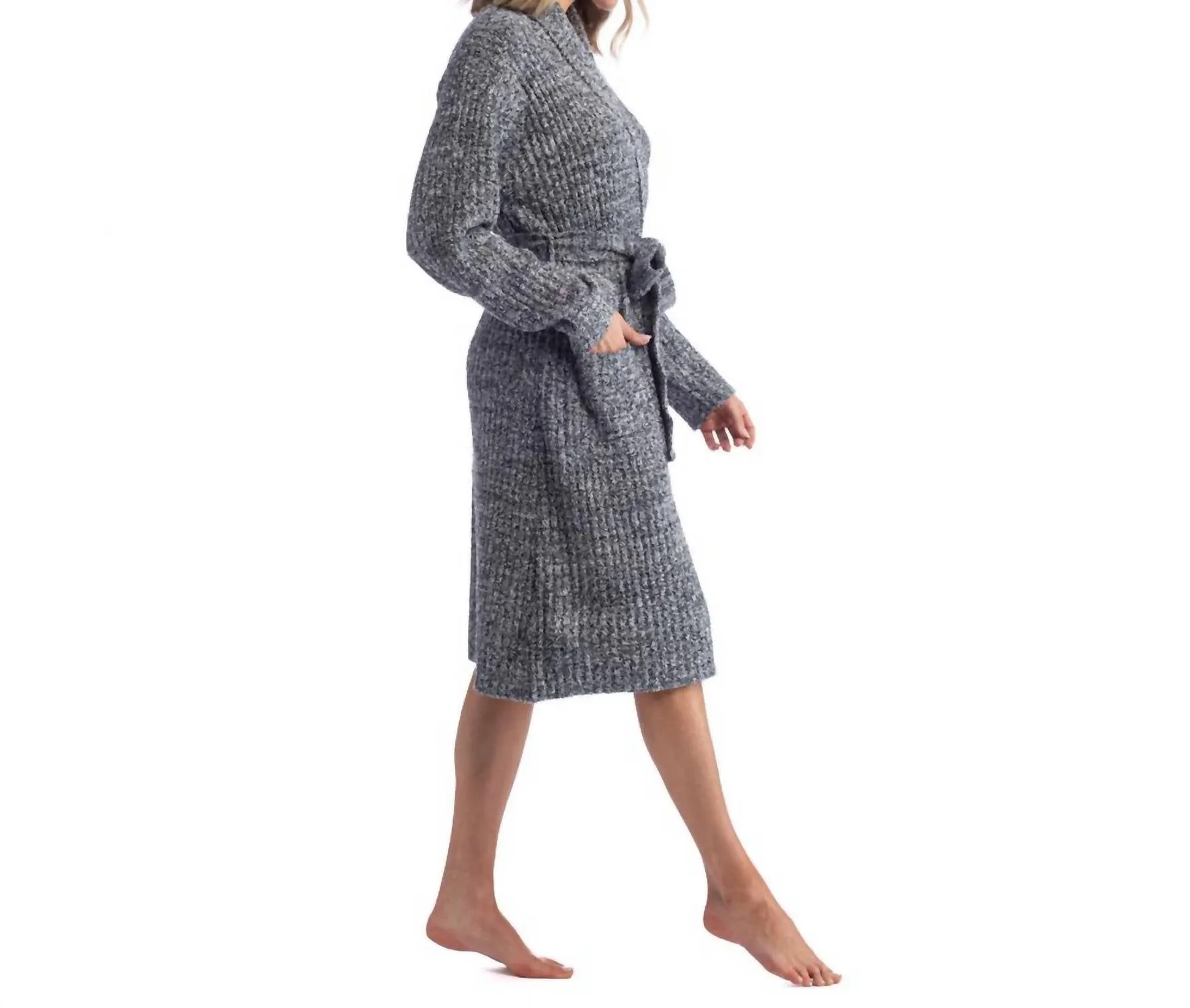 Robe à côtes en guimauve en mélange noir