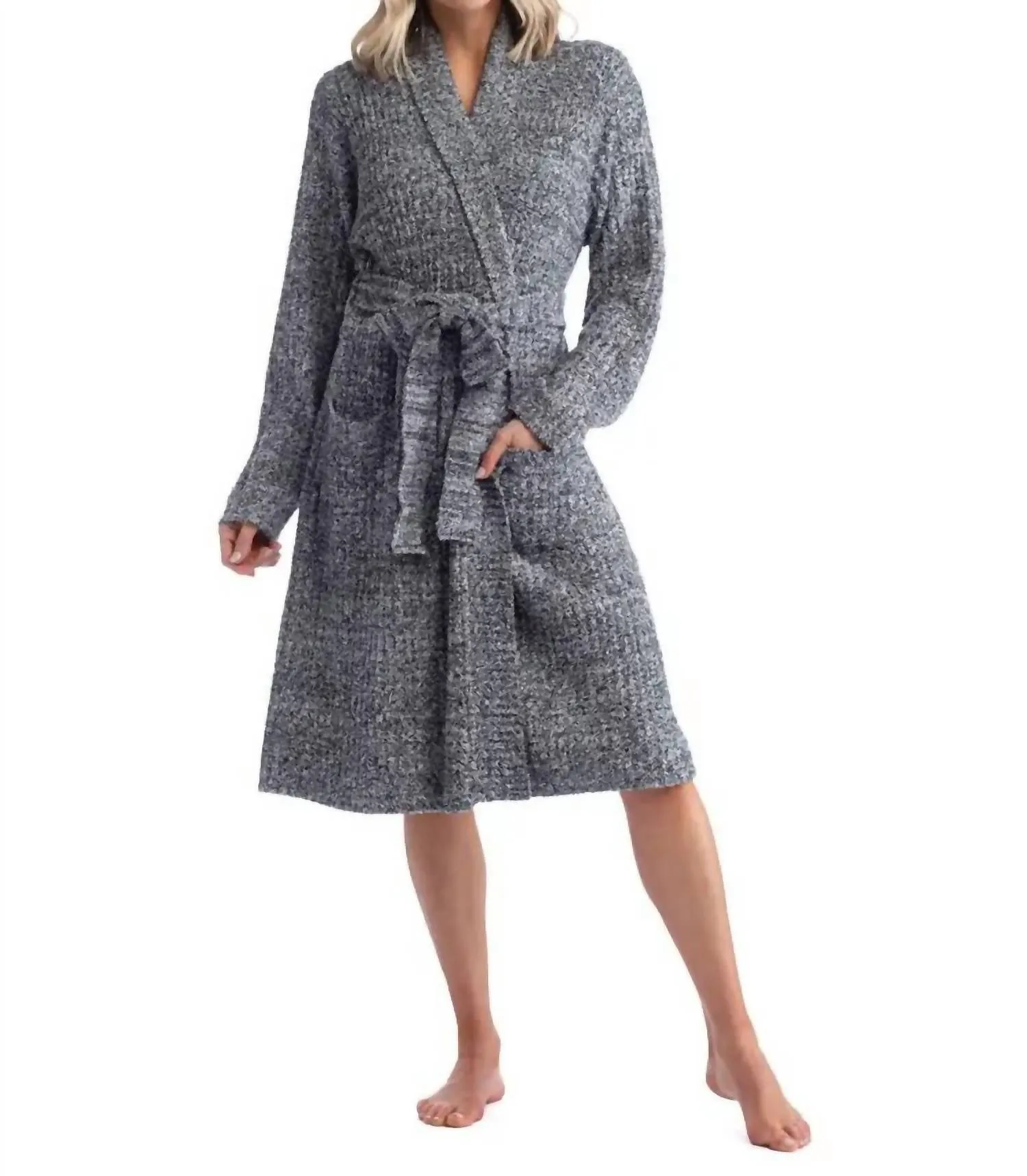 Robe à côtes en guimauve en mélange noir