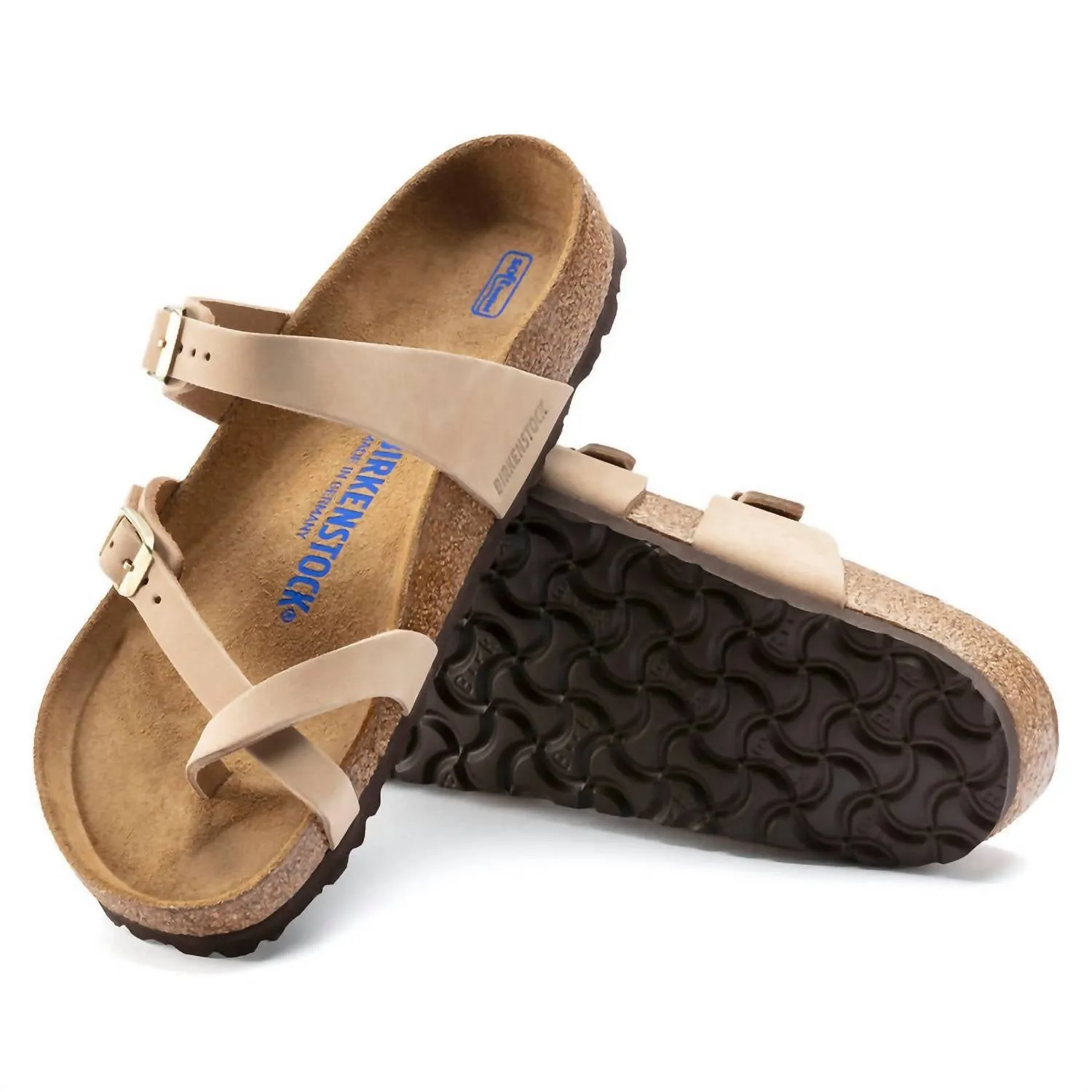 Sandale Mayari à semelle souple en nubuck couleur sable