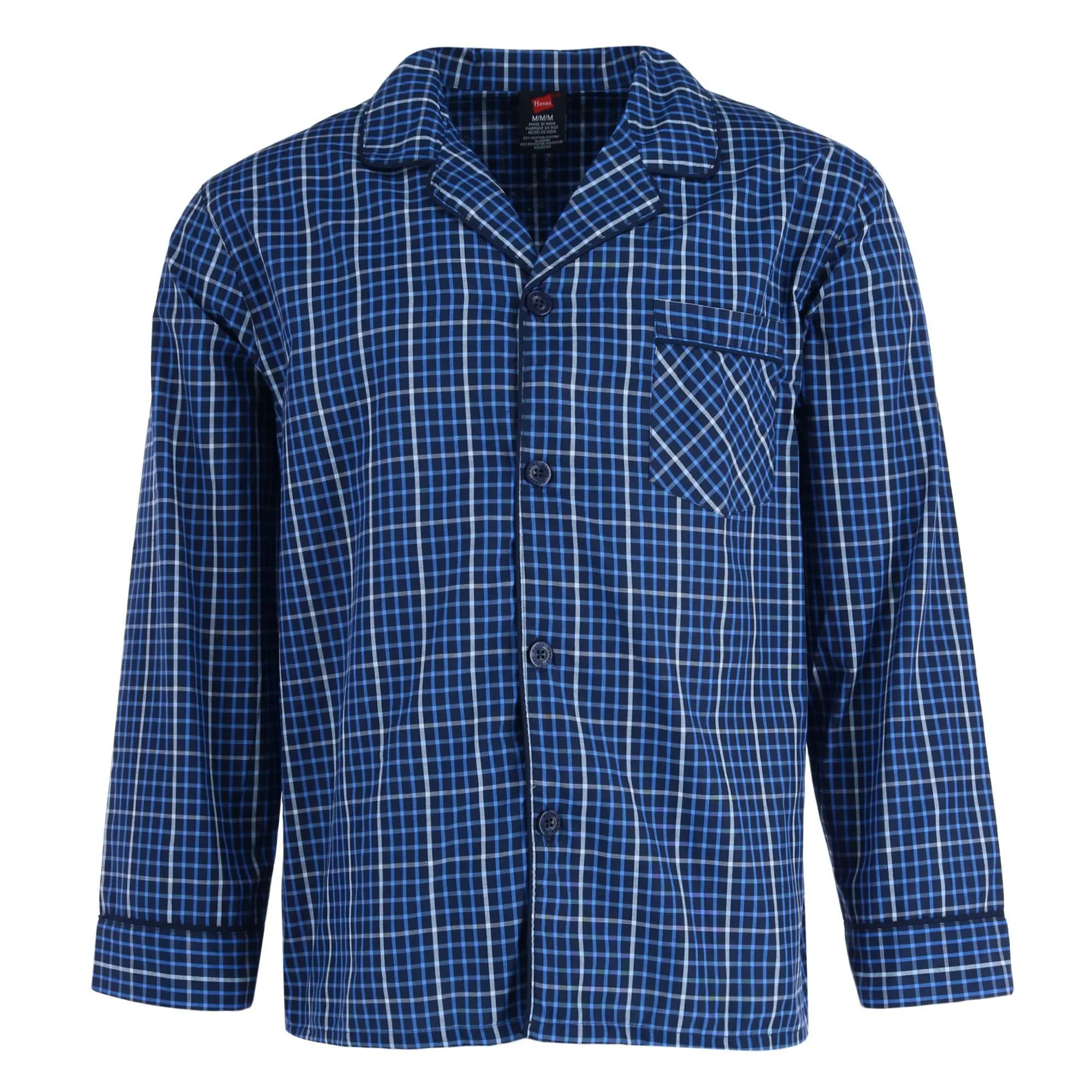 Pyjama Homme Grande Taille en Popeline à Manches Longues