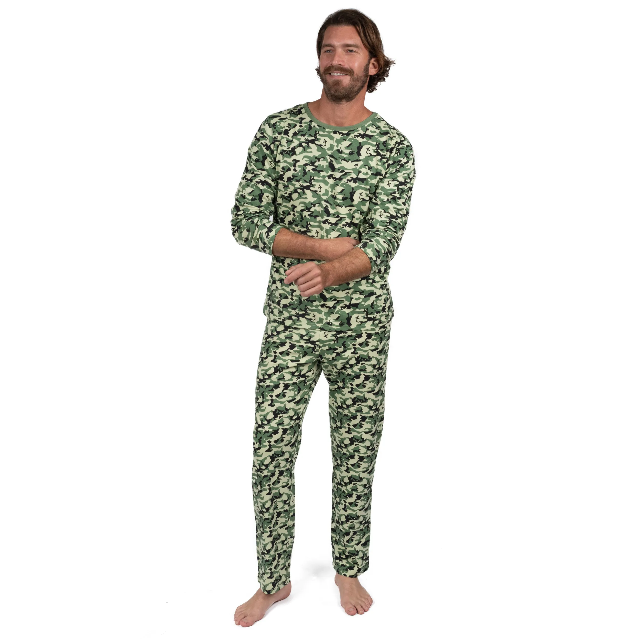Pyjama deux pièces en coton ample pour homme - Camouflage