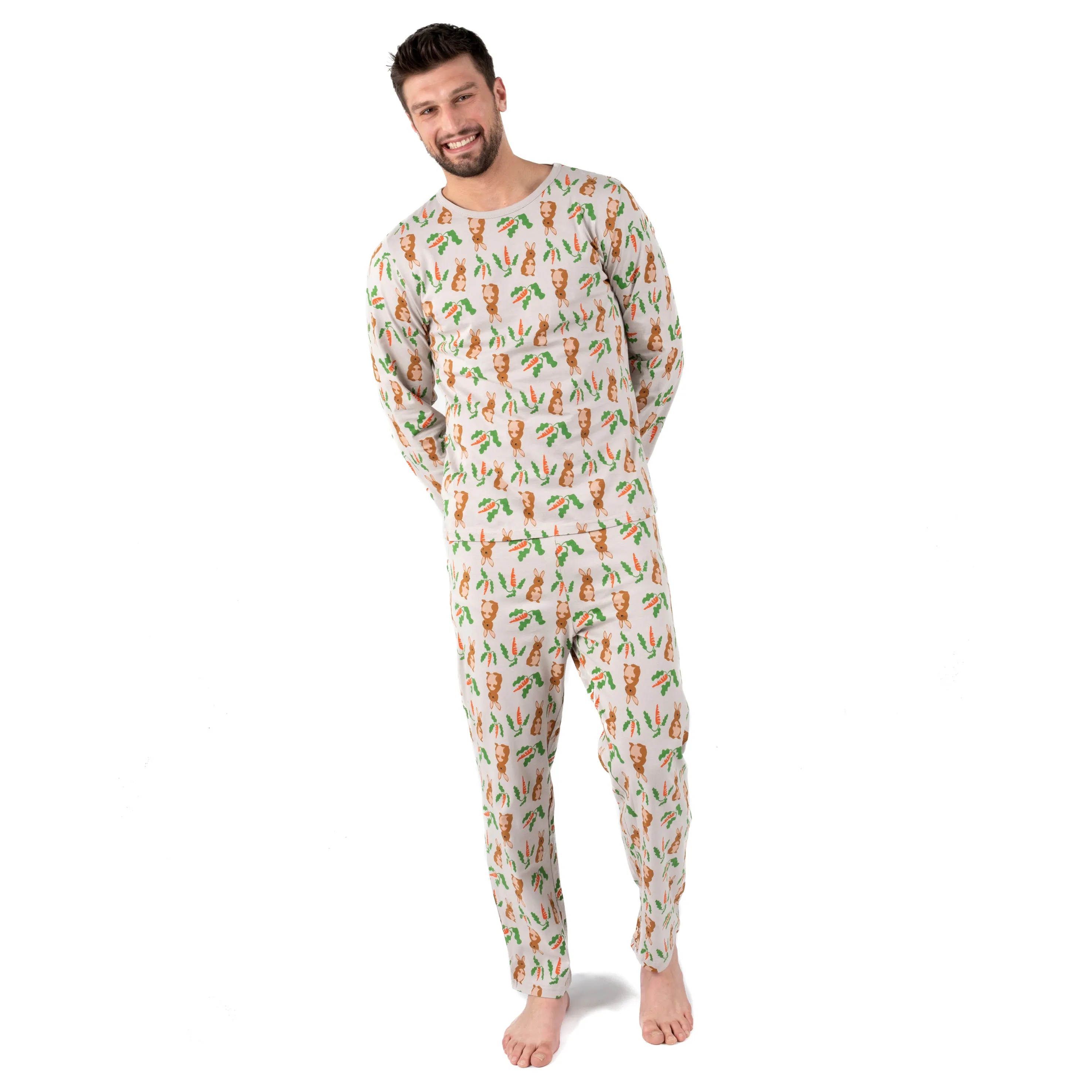 Pyjama deux pièces en coton ample pour homme - Lapin