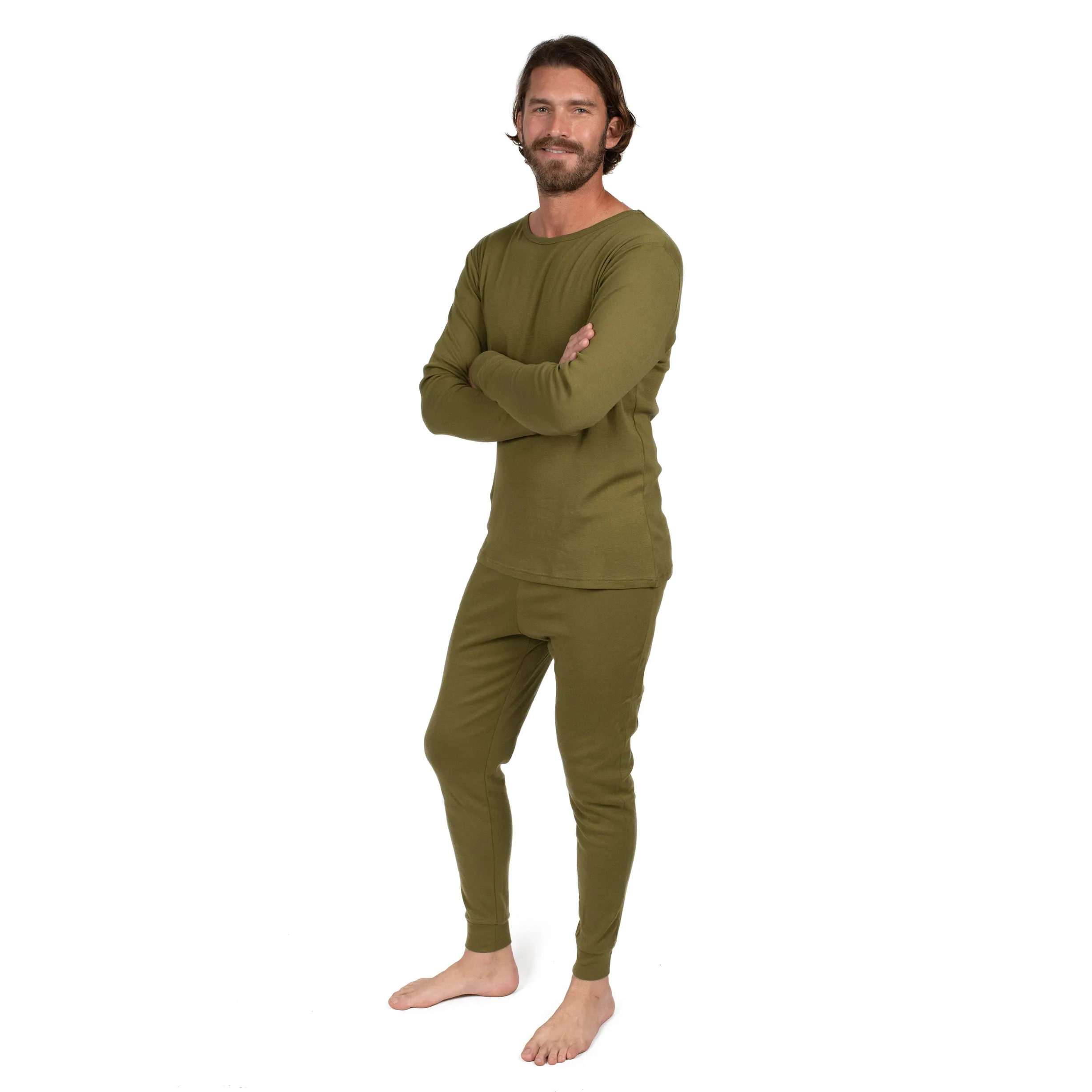 Pyjama deux pièces en coton pour homme - Style bohème couleur unie