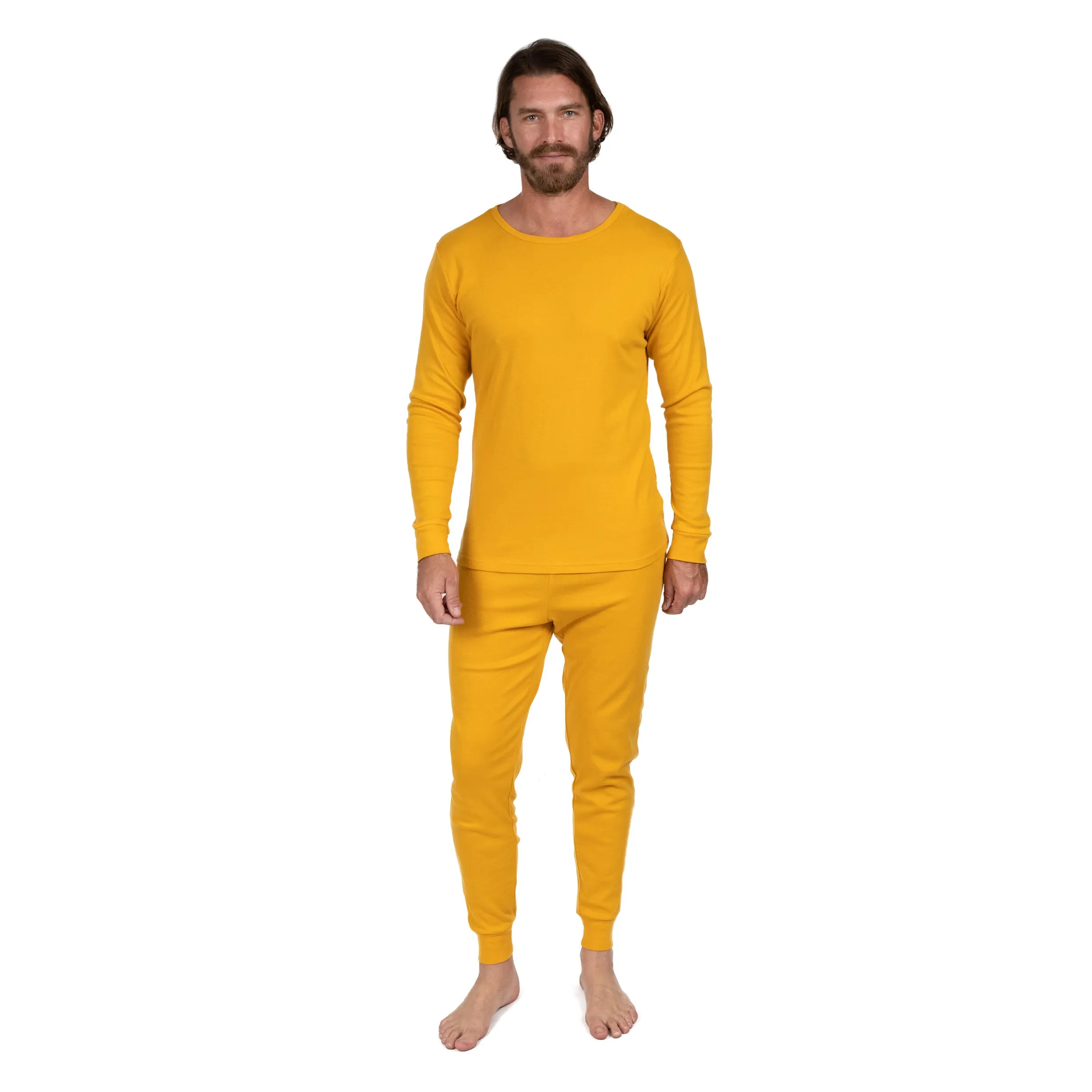 Pyjama deux pièces en coton pour homme - Style bohème couleur unie