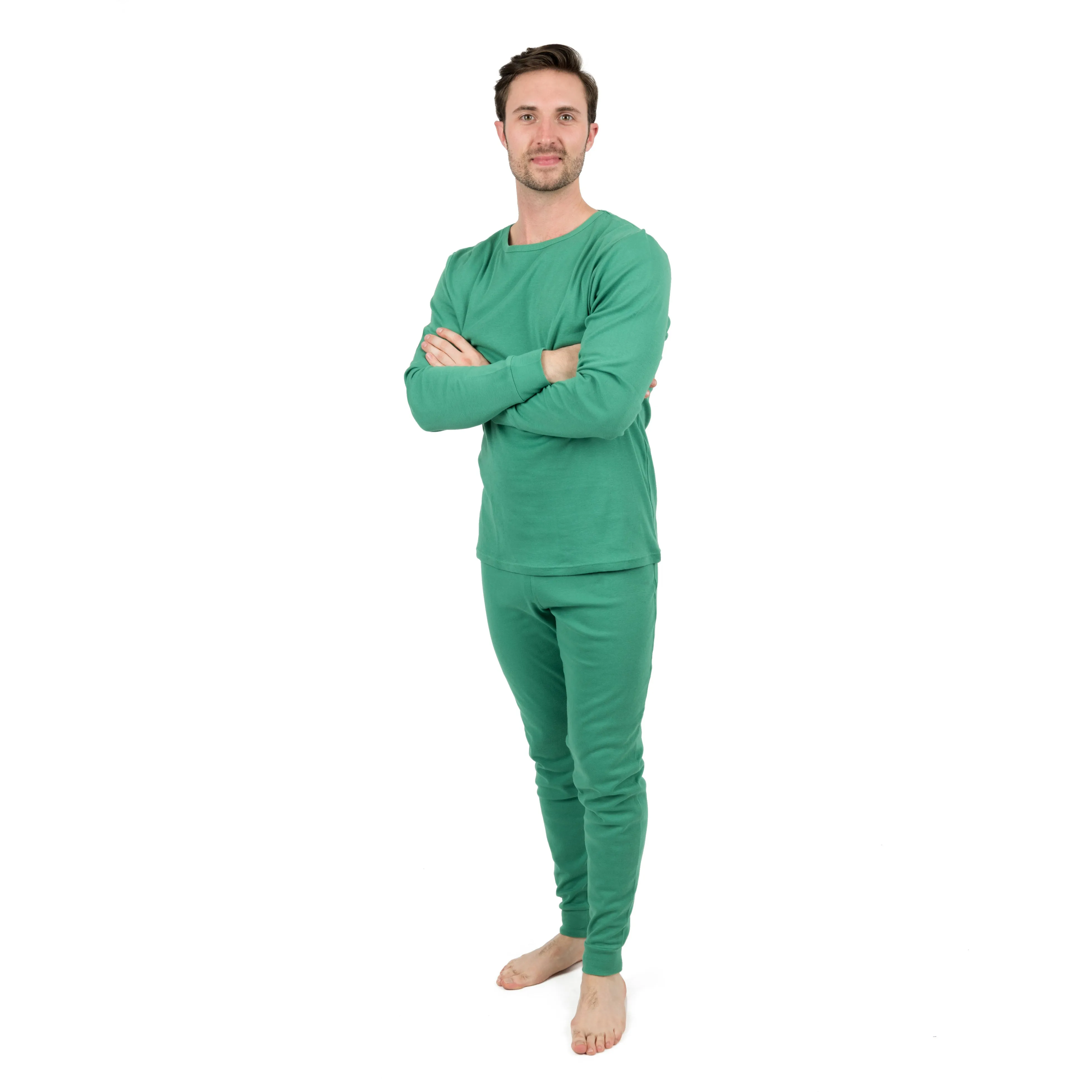 Pyjama deux pièces en coton pour homme - Couleur unie classique