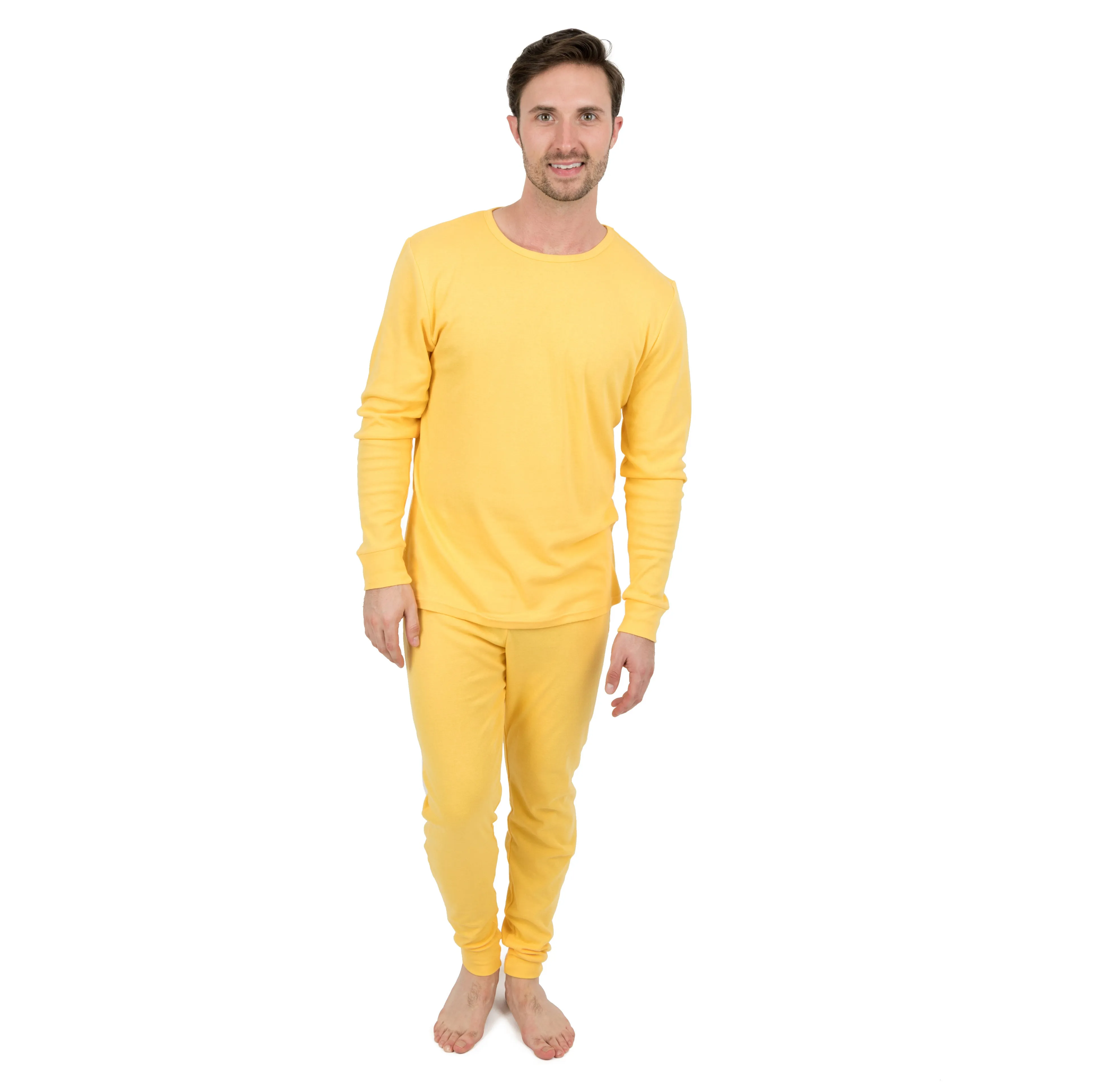 Pyjama deux pièces en coton pour homme - Couleur unie classique
