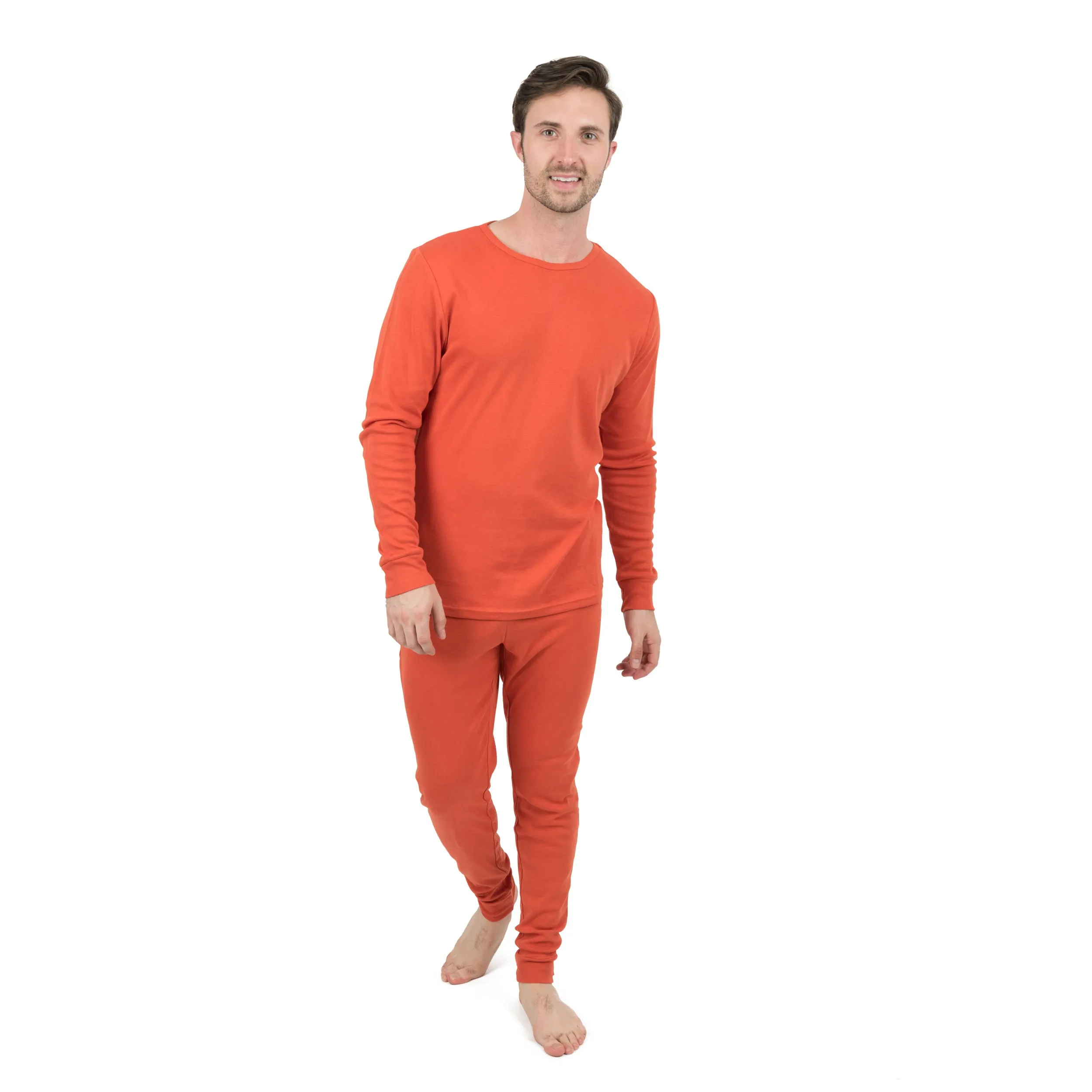 Pyjama deux pièces en coton pour homme - Couleur unie classique
