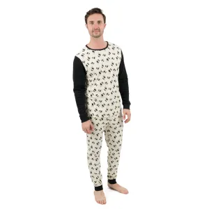 Mens Two Piece Cotton Pajamas Panda