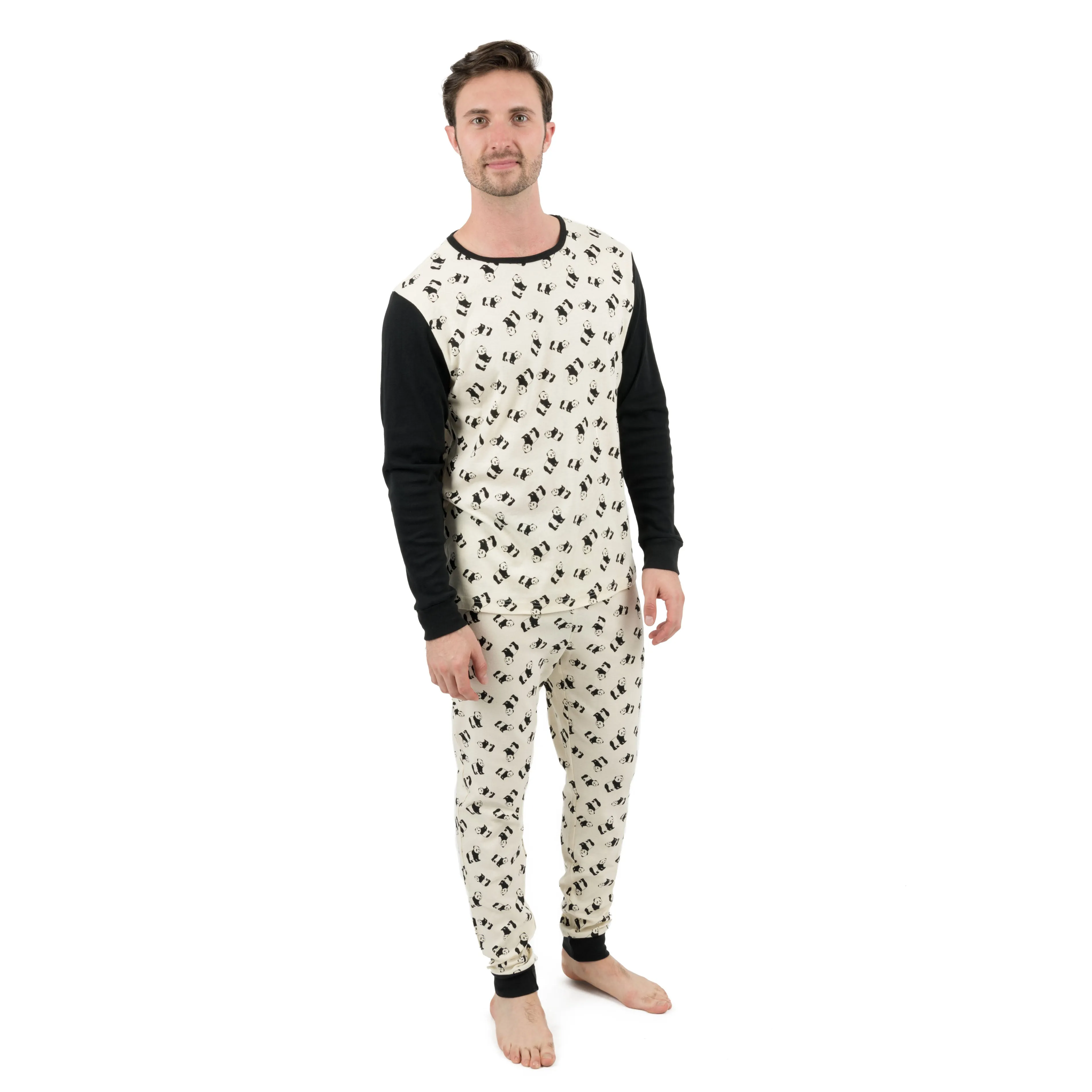 Pyjama deux pièces en coton pour homme Panda
