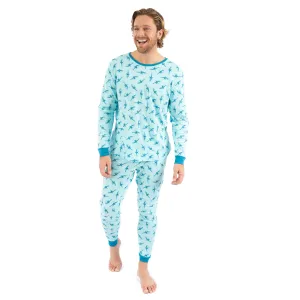 Mens Two Piece Cotton Pajamas Sharks
