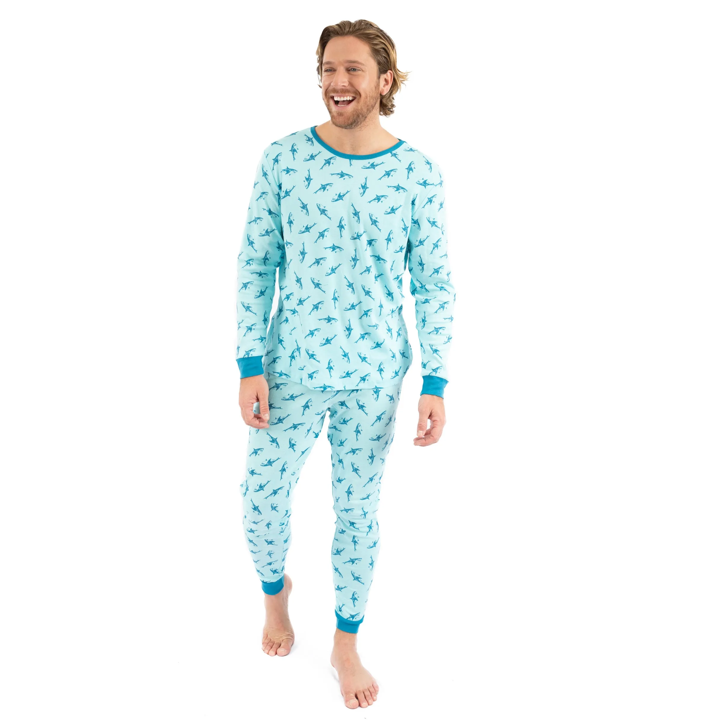 Pyjama deux pièces en coton pour hommes - Requins