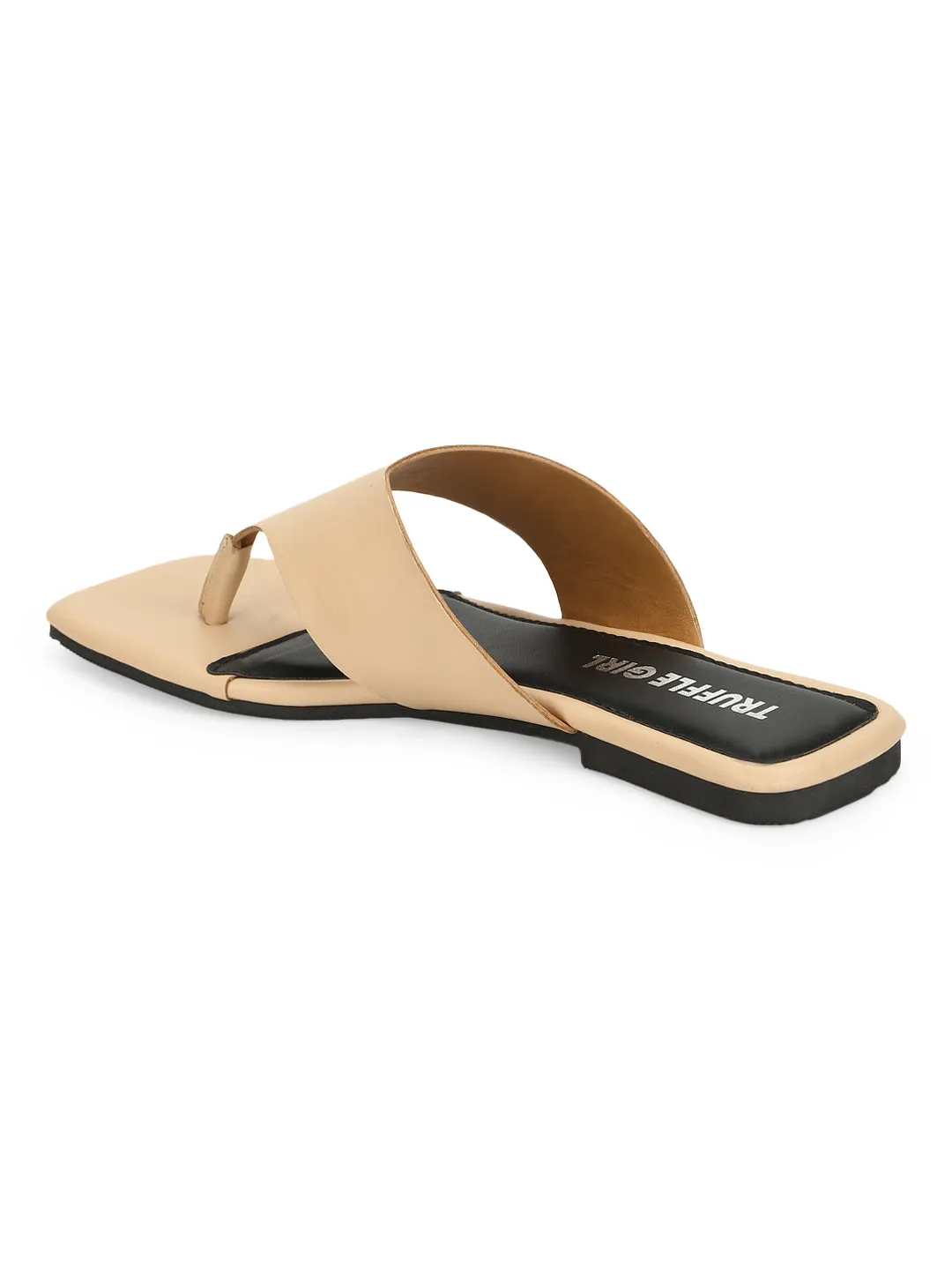 Pantoufles à bout carré en PU nude (TC-RLST14-NUD)