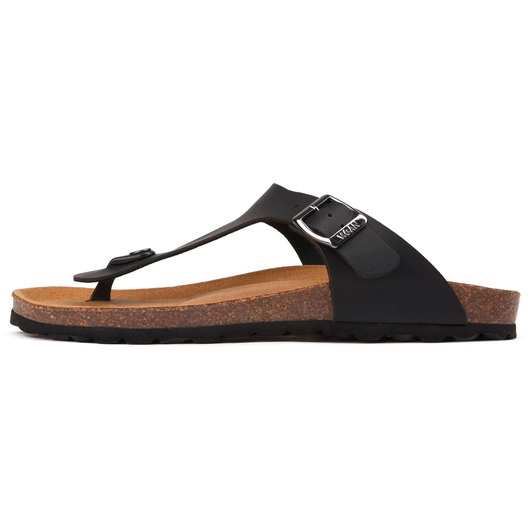 Sandales confortables pour hommes Pea à semelle végétalienne | Noir