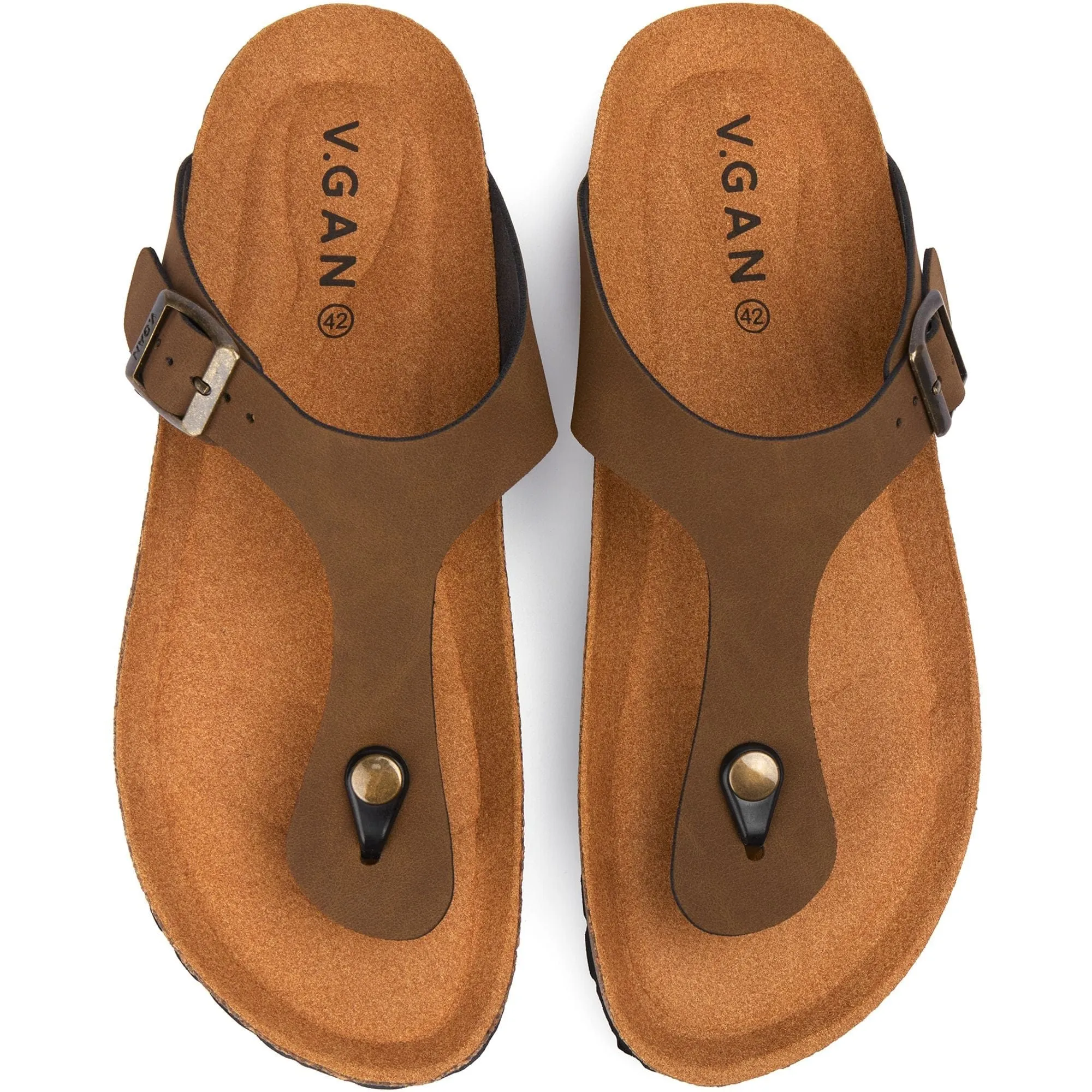 Sandales confortables pour hommes Pea à semelle végétalienne | Marron