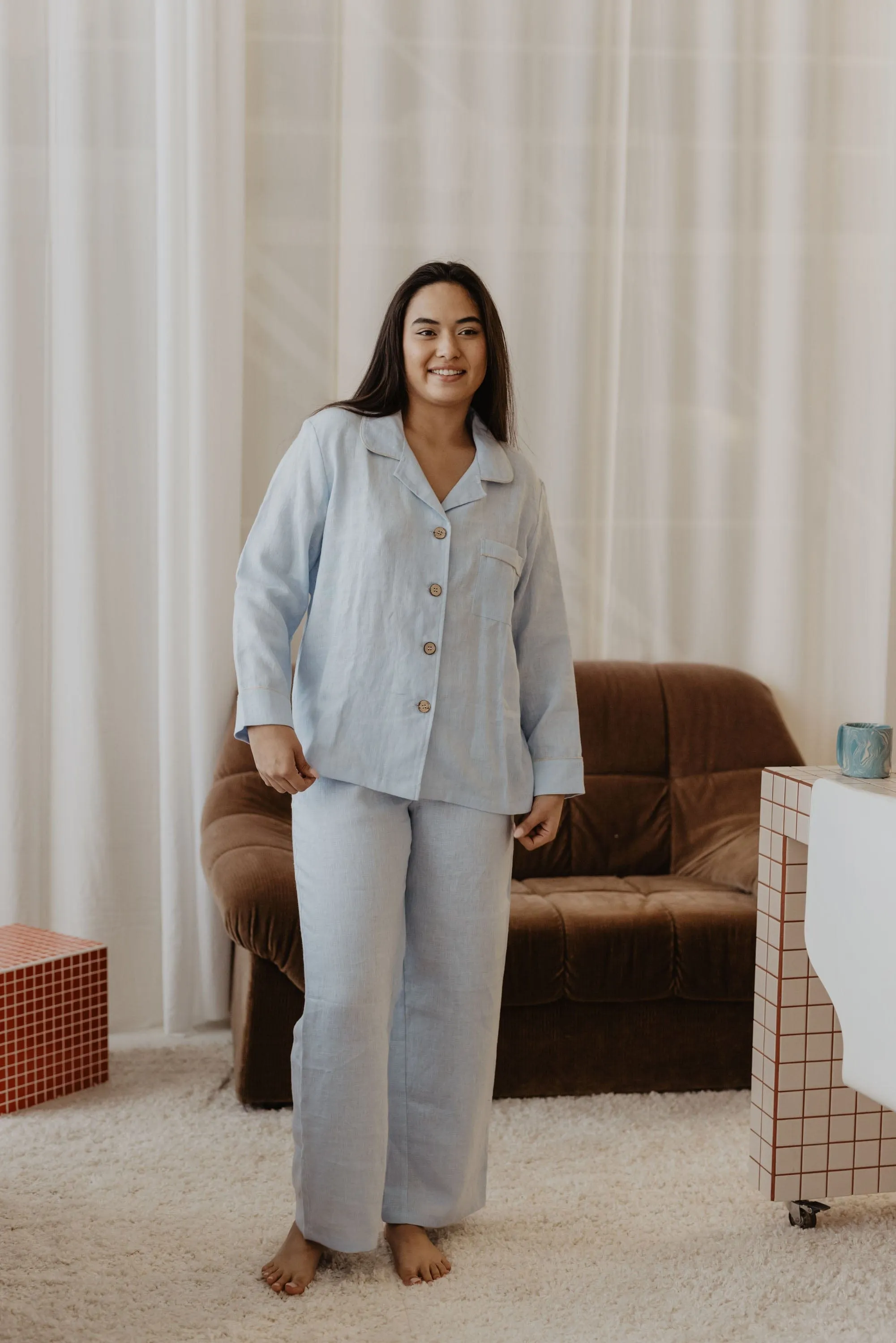 Ensemble de pyjama en lin pour femmes Pilantis | Plusieurs couleurs
