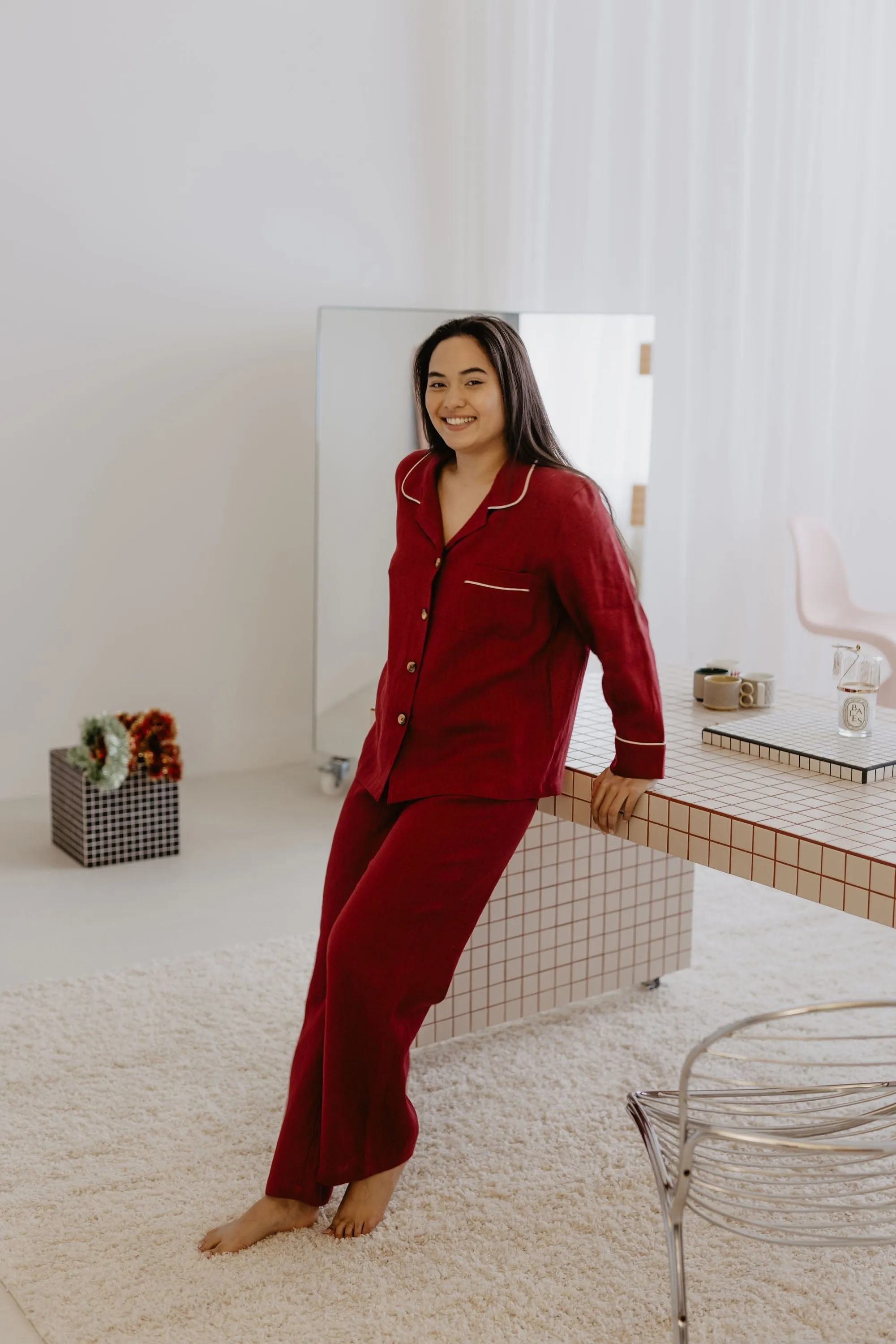 Ensemble de pyjama en lin pour femmes Pilantis | Plusieurs couleurs