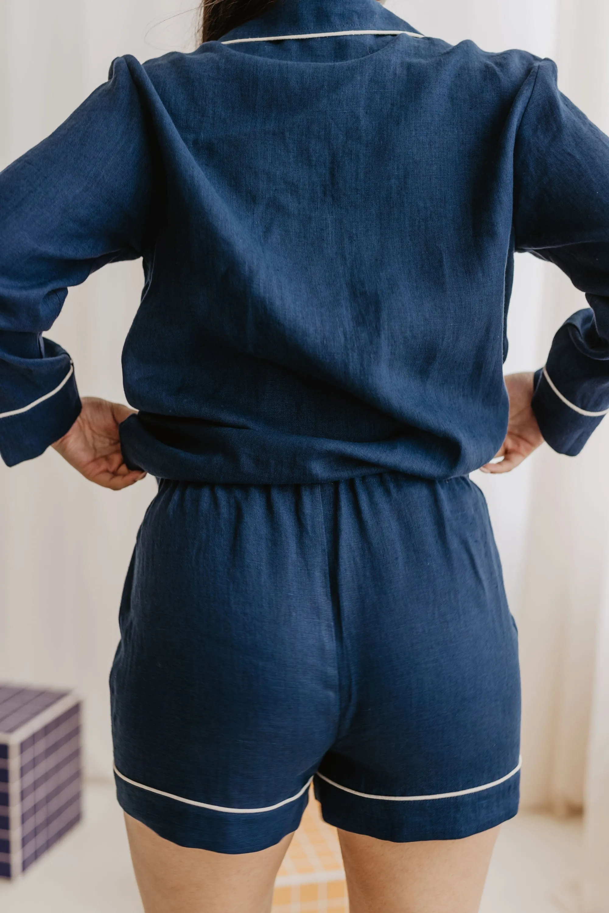Ensemble de pyjama en lin pour femmes Pilnatis avec short | Plusieurs couleurs