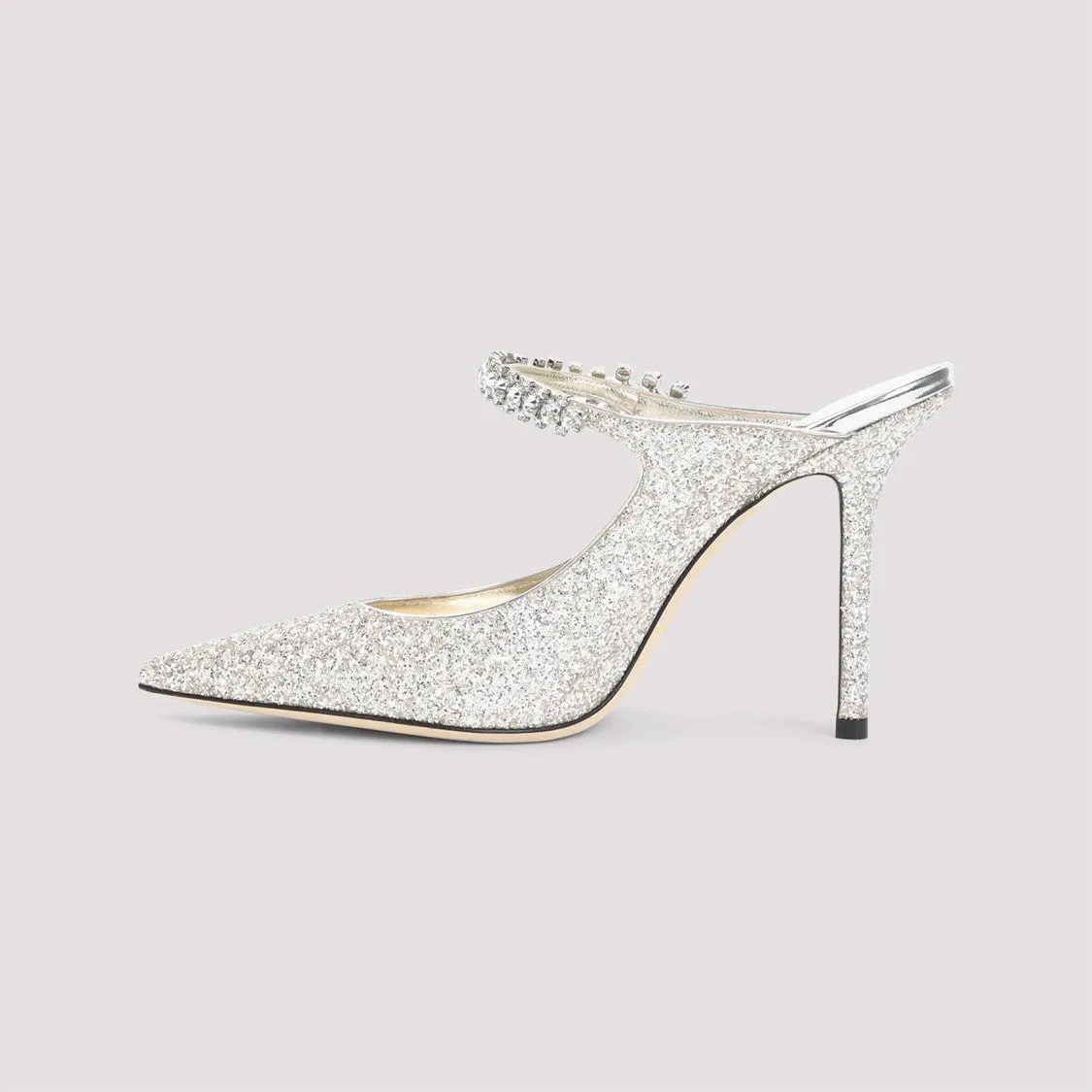 Mules en Cuir Métallisé à Bout Pointu Jimmy-Choo