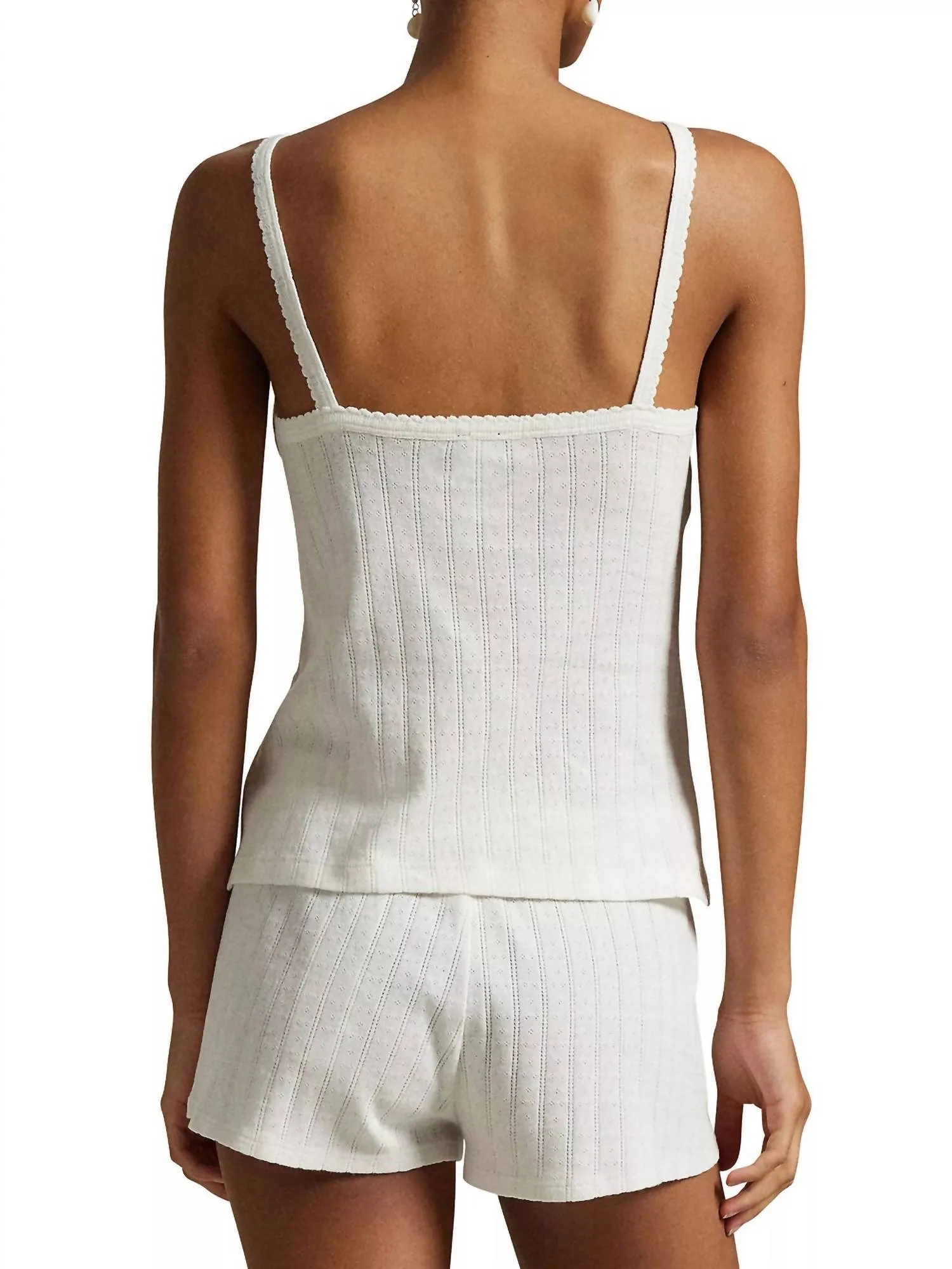Pyjama Boxer Pointelle en Égrette