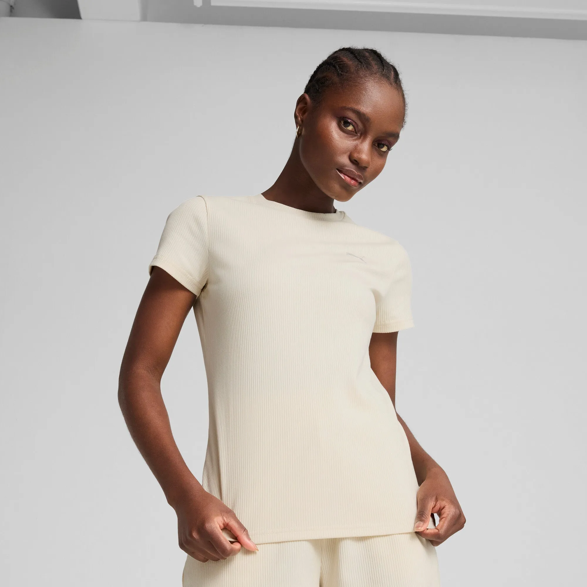 PUMA T-shirt à côtes surélevé pour femme