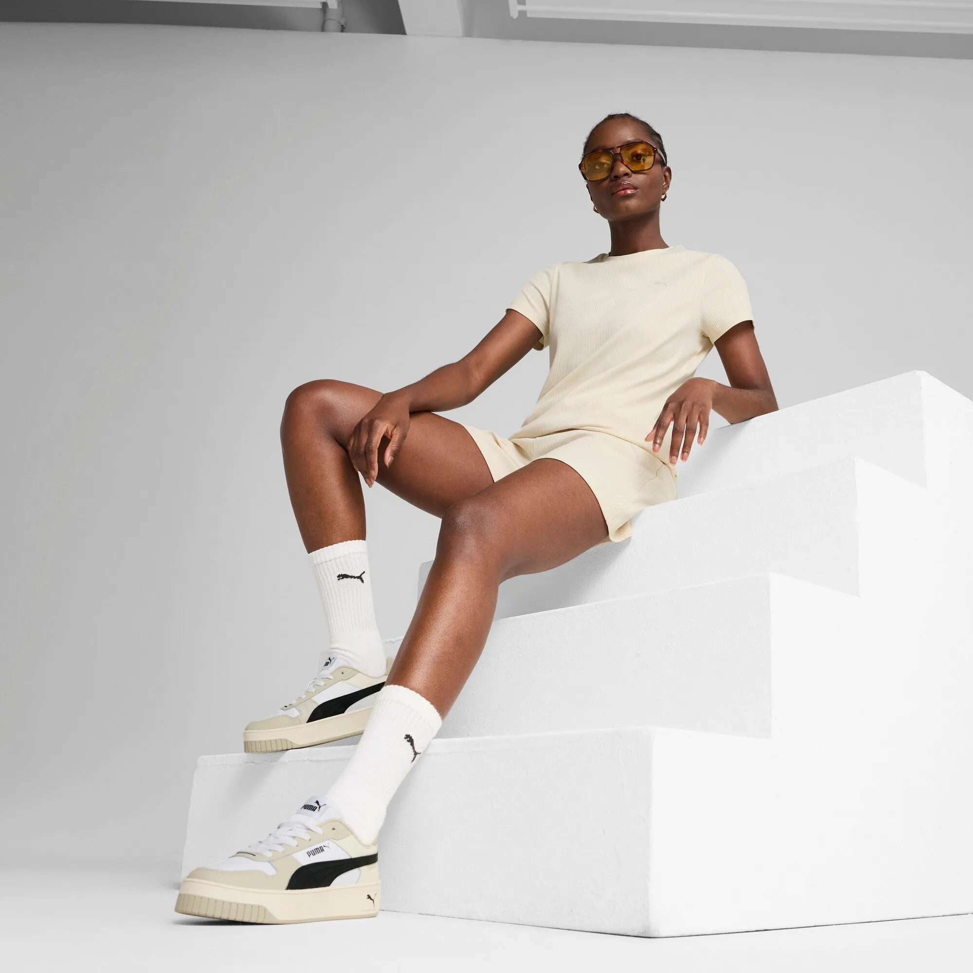PUMA T-shirt à côtes surélevé pour femme