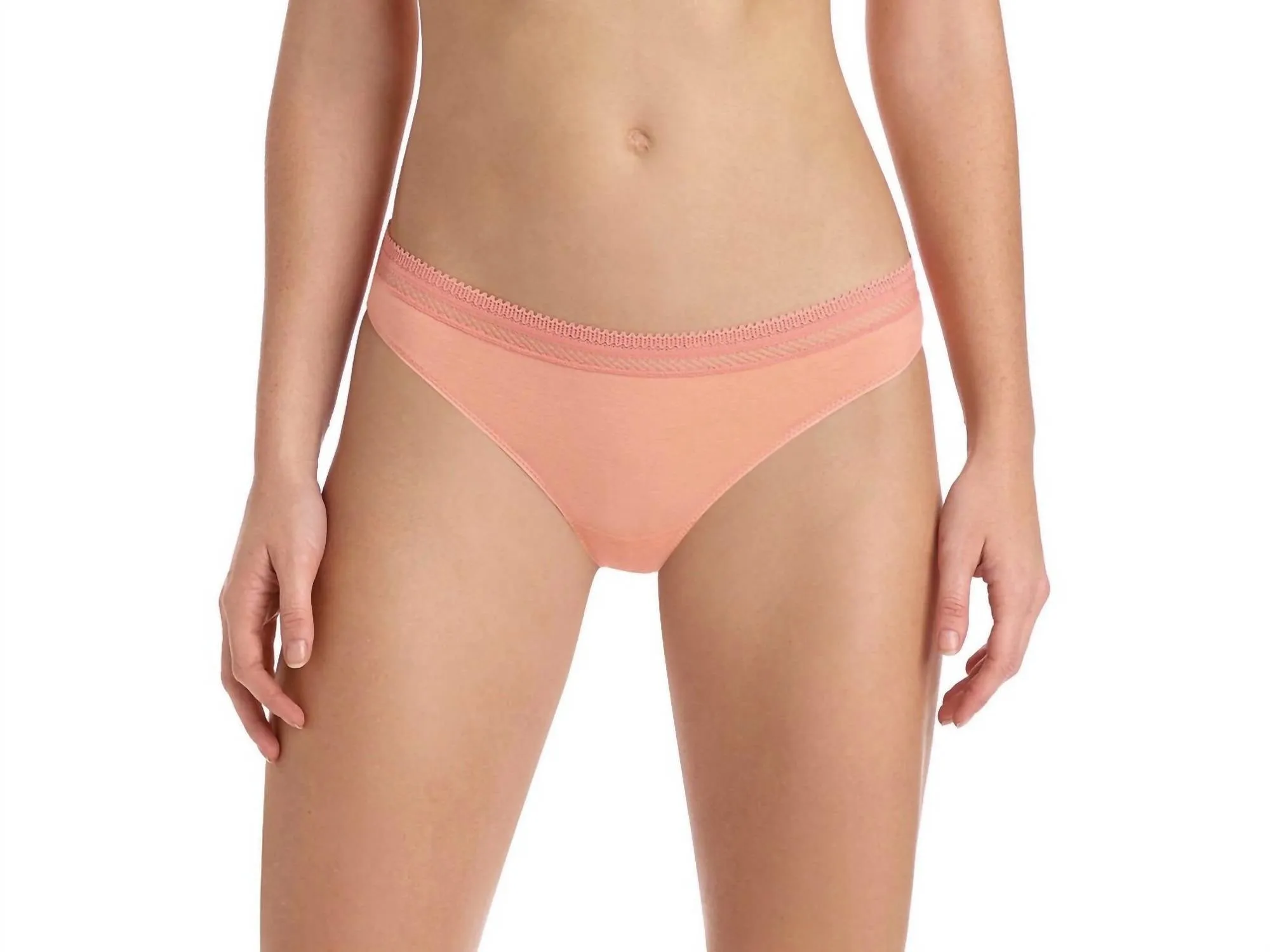 Pure Pima String Tanga en Pêche Florale