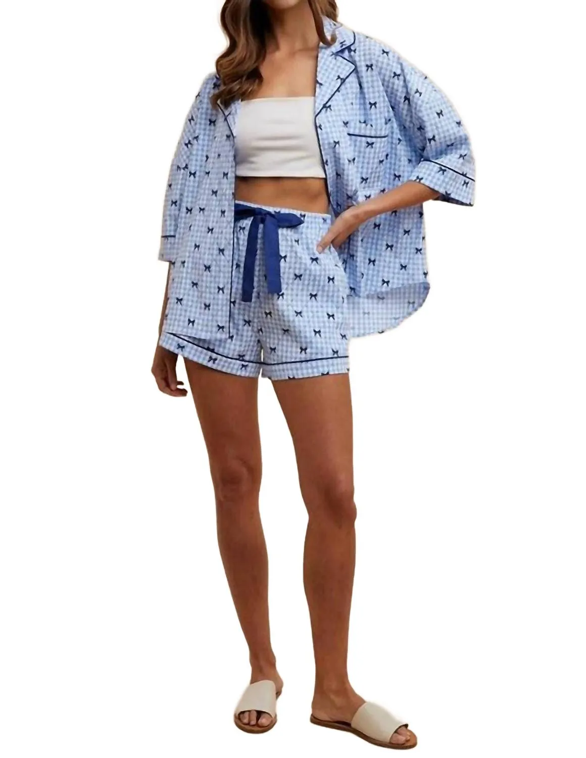 Pyjama de jour de pluie en bleu