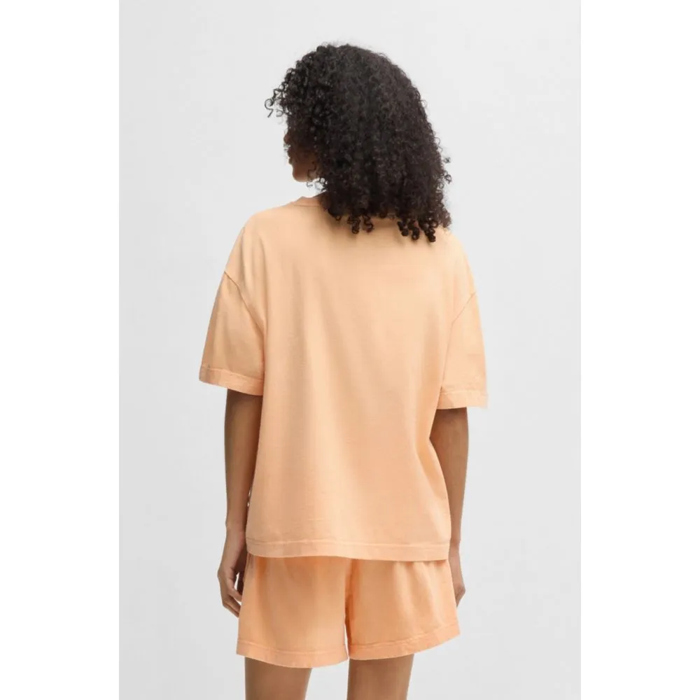 Pyjama imprimé ample en coton avec logos estompés