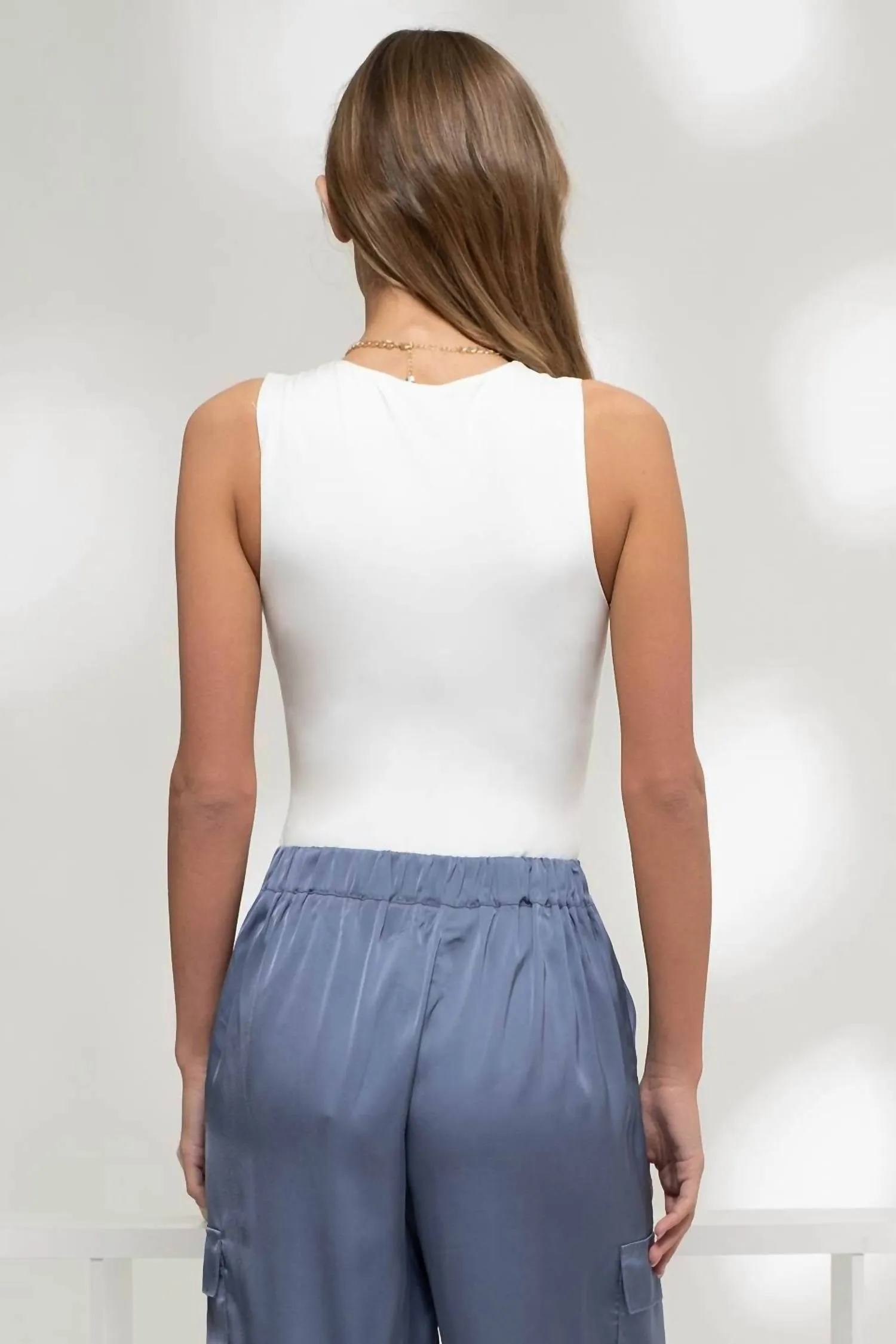Body réversible en maille blanc