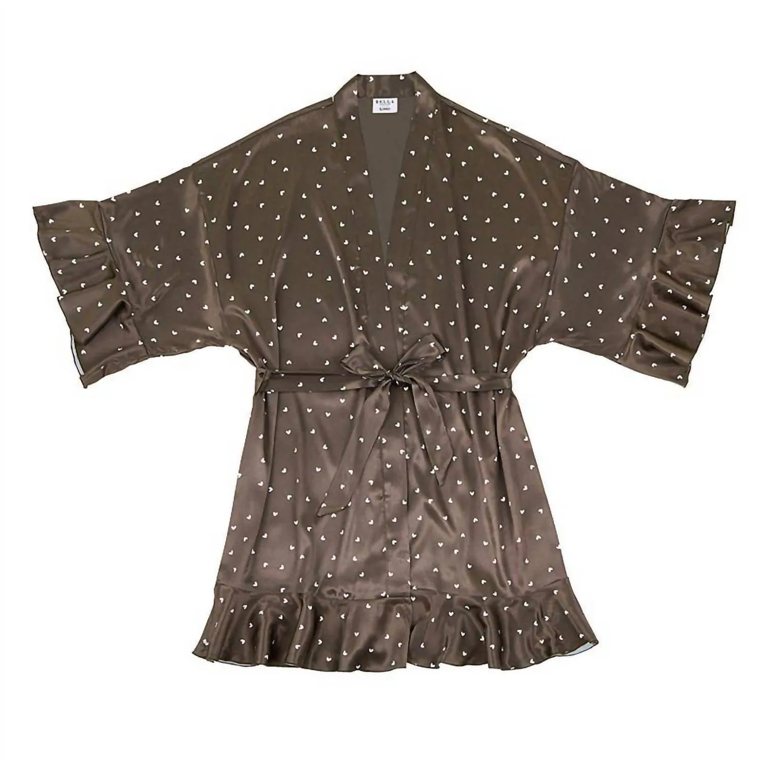 Robe en satin froncé en marron