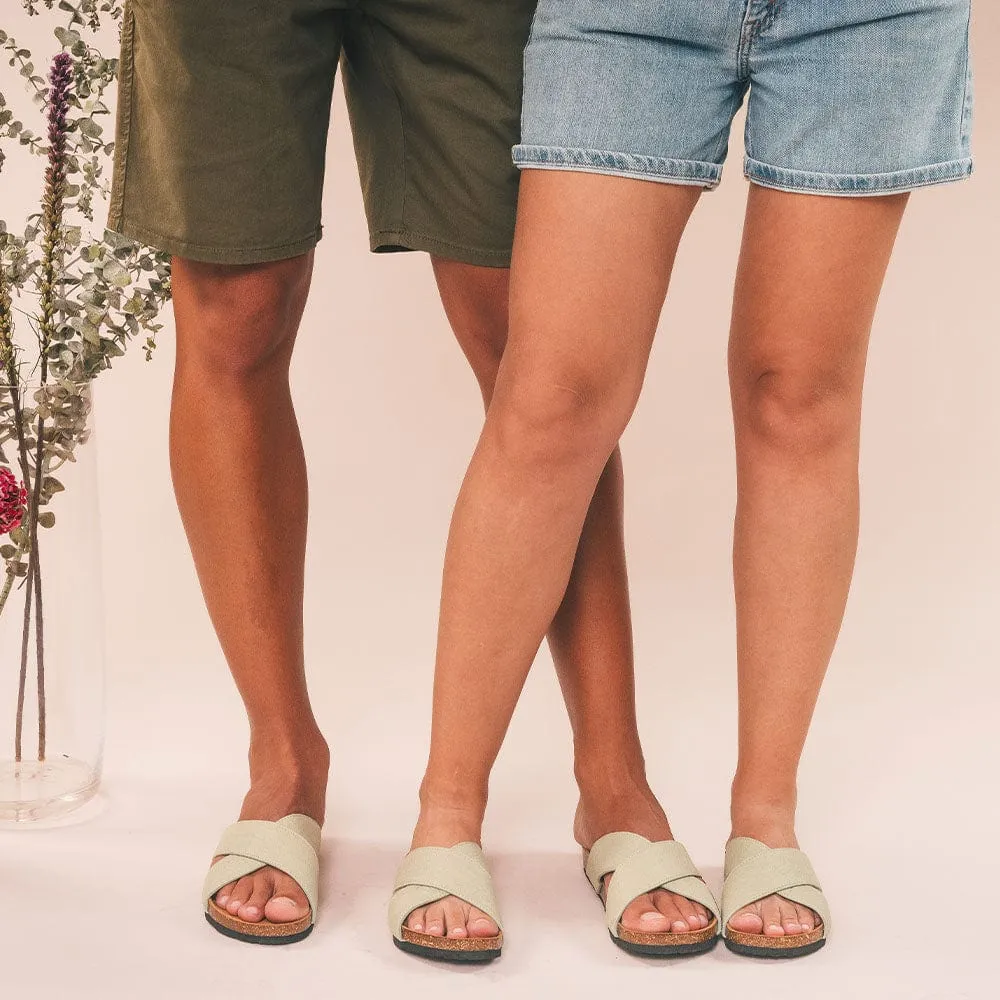 Sandales unisexes en simili-cuir végan Piñatex Samui | Vert
