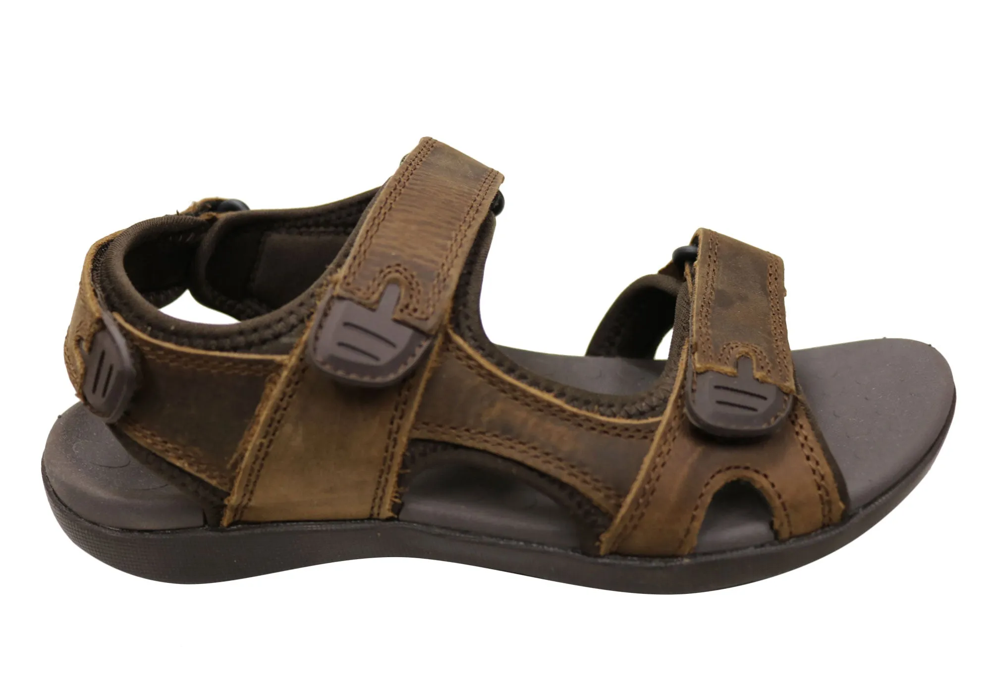 Sandales en cuir confortables et soutenues pour hommes Scholl Orthaheel Brody - Chaussures Scholl Orthaheel