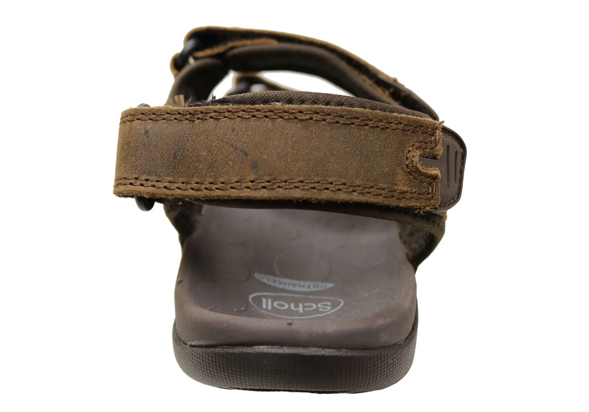 Sandales en cuir confortables et soutenues pour hommes Scholl Orthaheel Brody - Chaussures Scholl Orthaheel