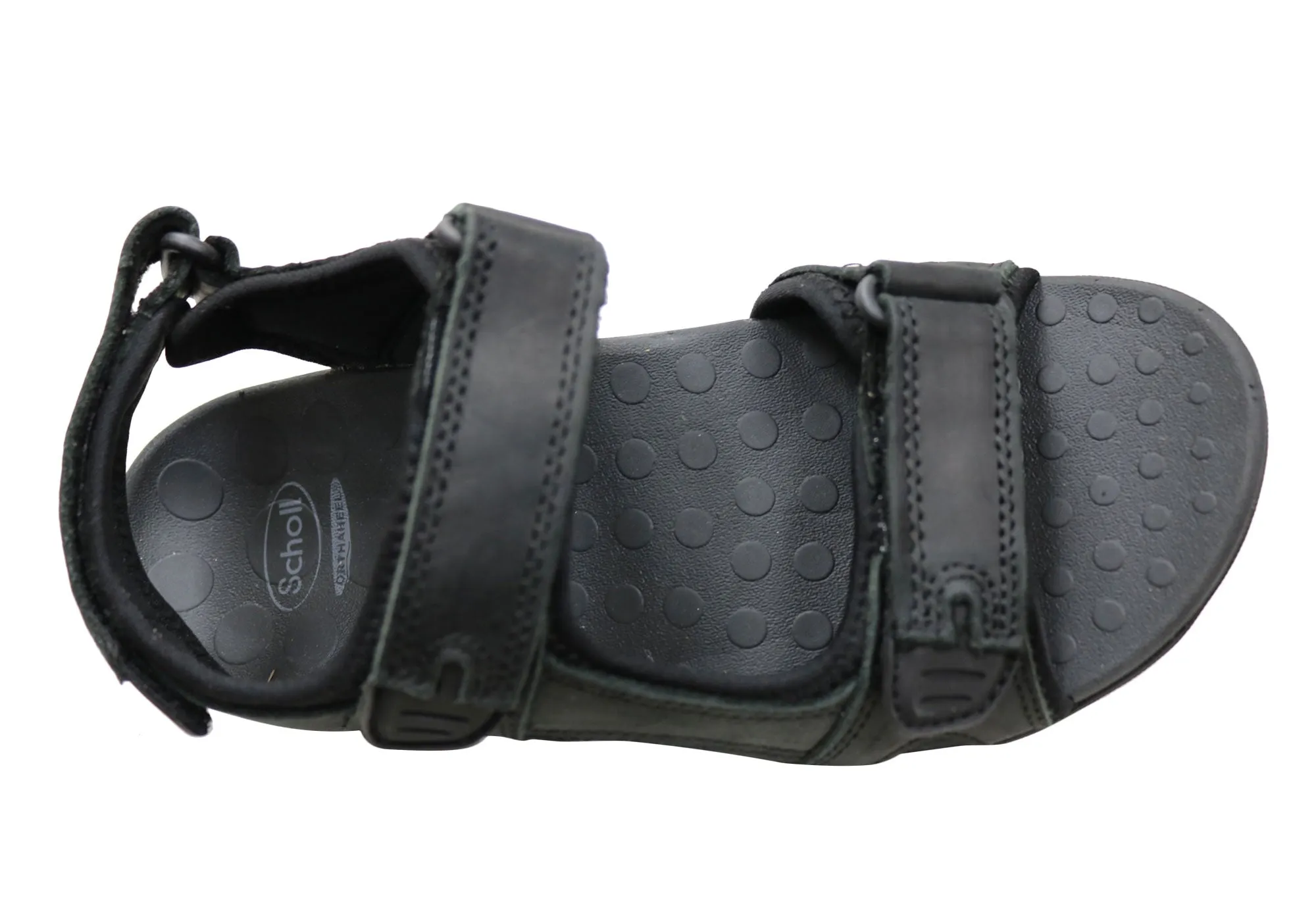 Sandales en cuir confortables et soutenues pour hommes Scholl Orthaheel Brody - Chaussures Scholl Orthaheel