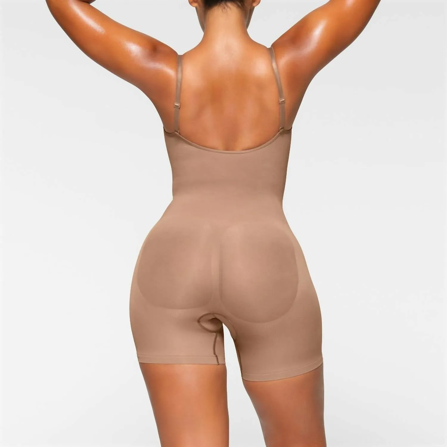 Combinaison Sculptée Sans Couture Mi-Cuisse en Sienne