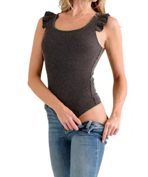 See How It Goes Bodysuit In Black