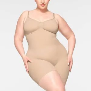 Semaless Sculpt Mid Thigh Bodysuit In Mica