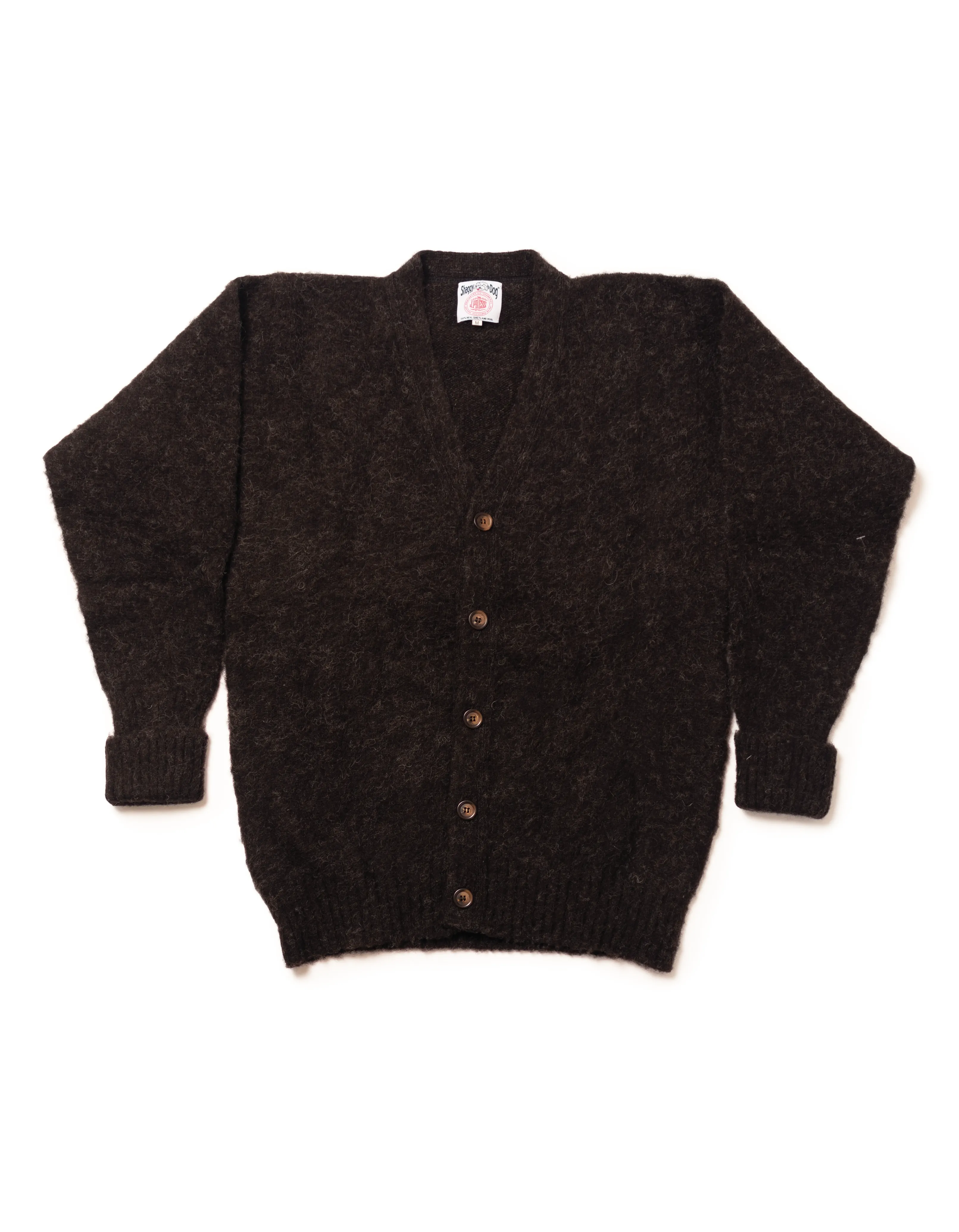 CARDIGAN SHAGGY DOG NOIR - COUPE CLASSIQUE