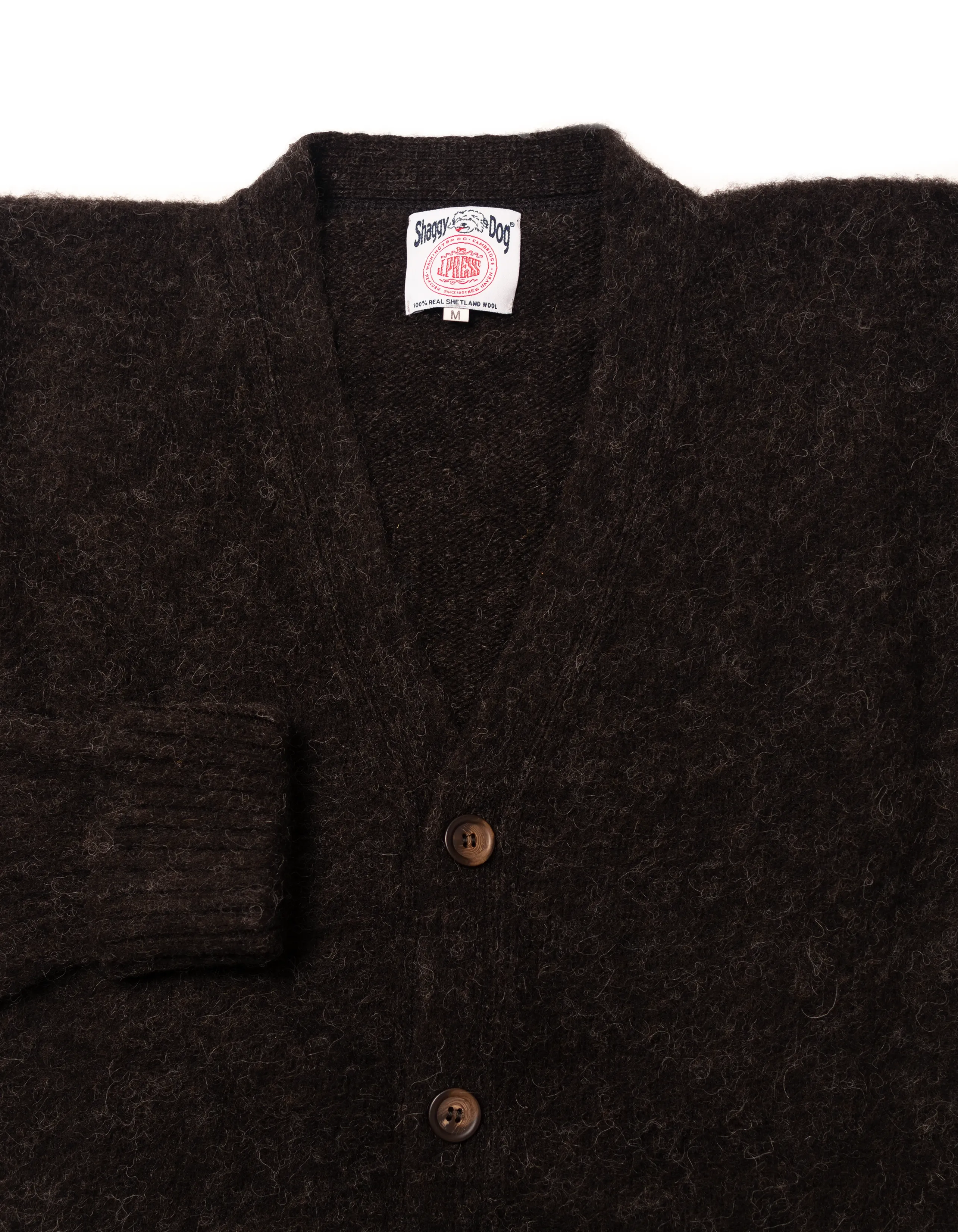 CARDIGAN SHAGGY DOG NOIR - COUPE CLASSIQUE