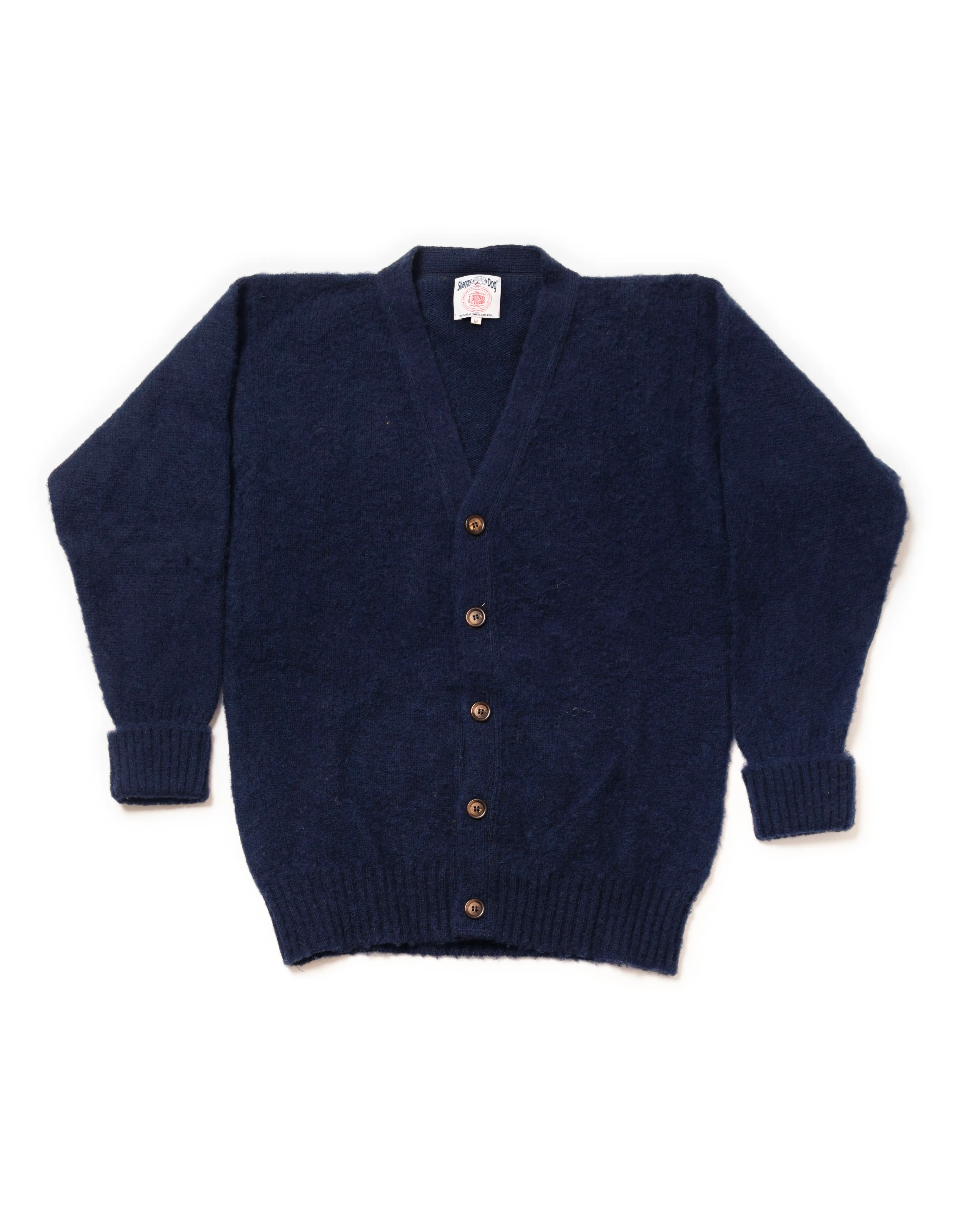 CARDIGAN SHAGGY DOG BLEU MARINE - COUPE CLASSIQUE