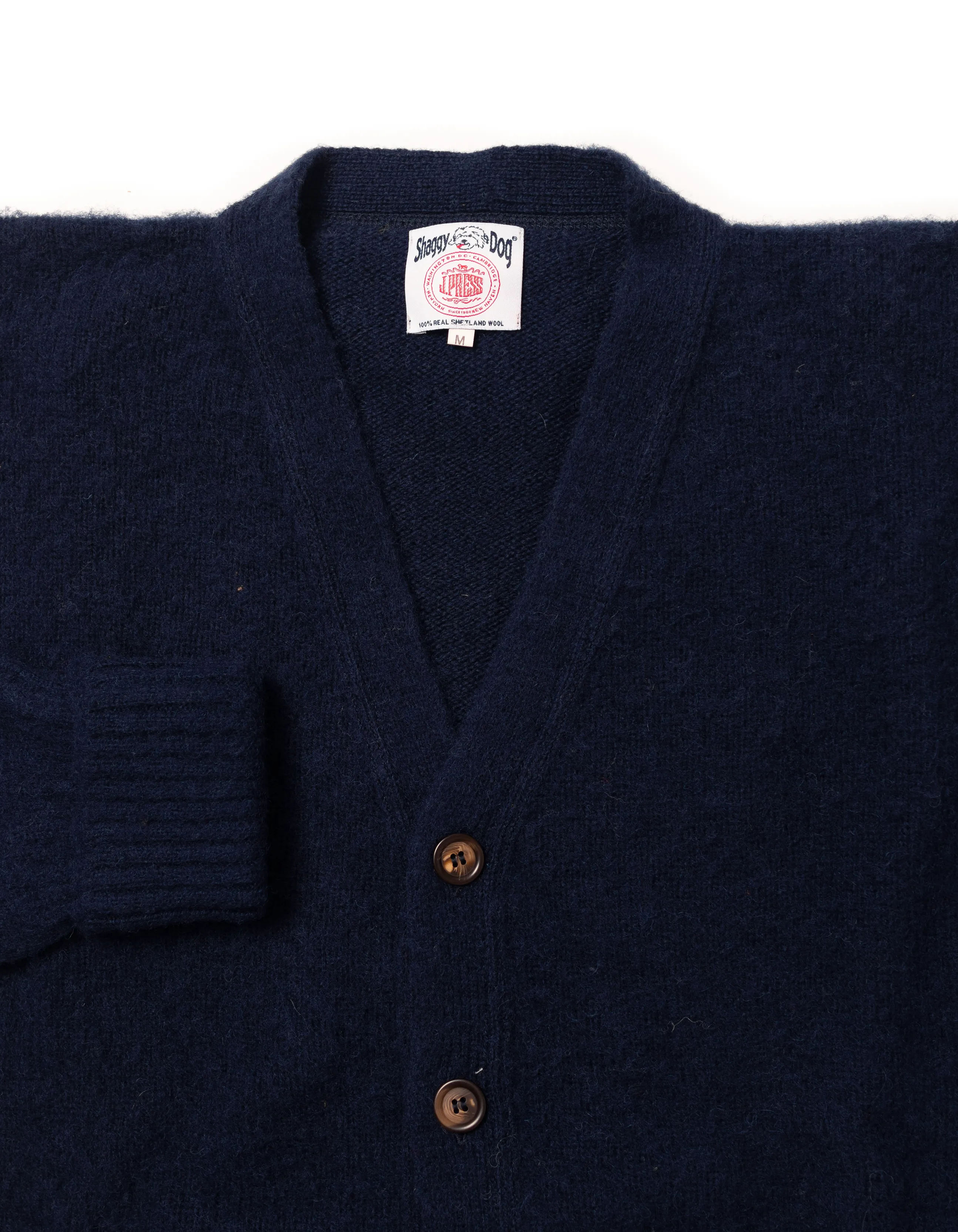 CARDIGAN SHAGGY DOG BLEU MARINE - COUPE CLASSIQUE