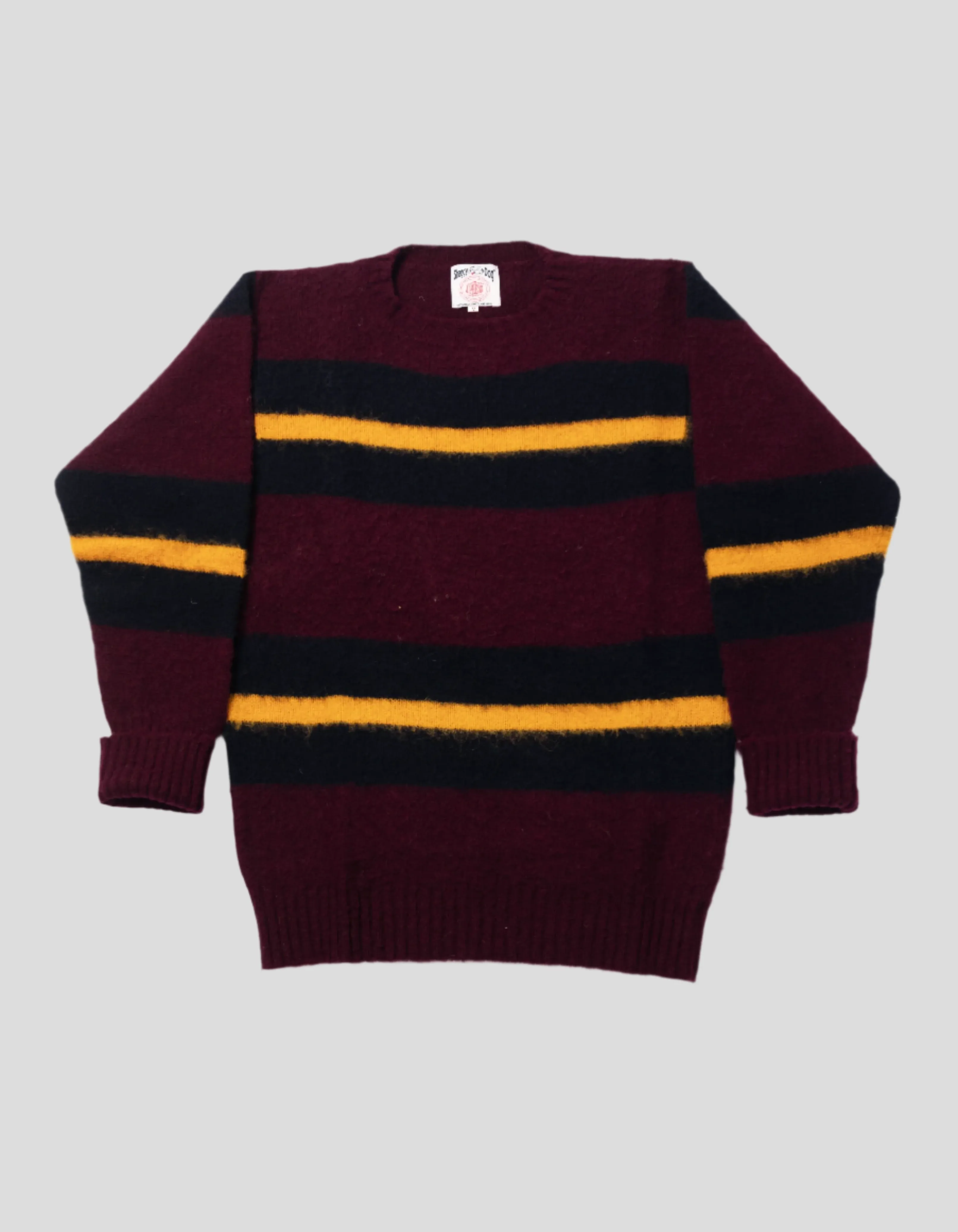 PULL À RAYURES SHAGGY DOG - BORDEAUX/MARINE/JAUNE, COUPE CLASSIQUE