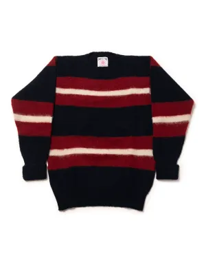 SHAGGY DOG STRIPE SWEATER NAVY/WHITE/RED - CLASSIC FIT