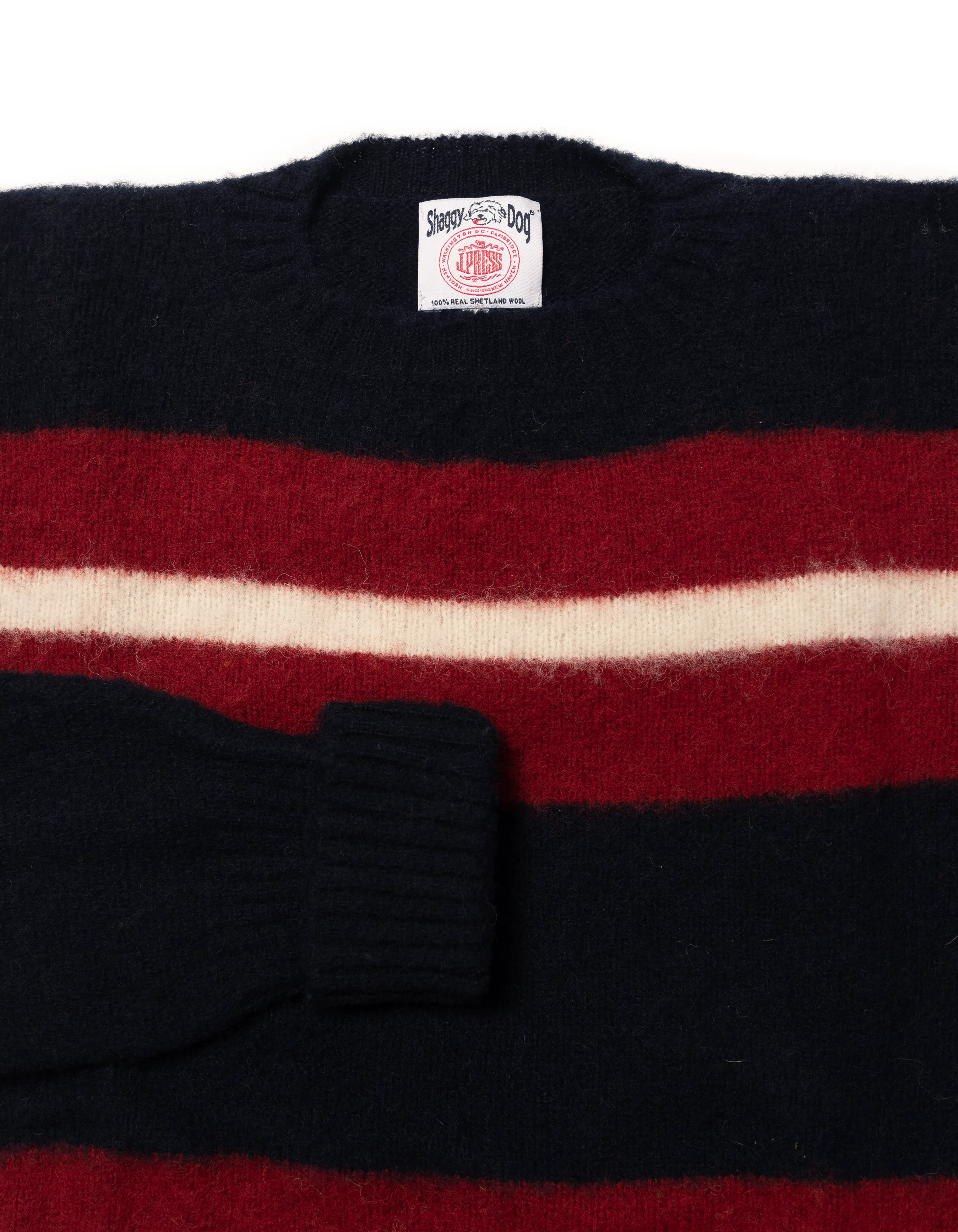 PULL À RAYURES SHAGGY DOG BLEU MARINE/BLANC/ROUGE - COUPE CLASSIQUE