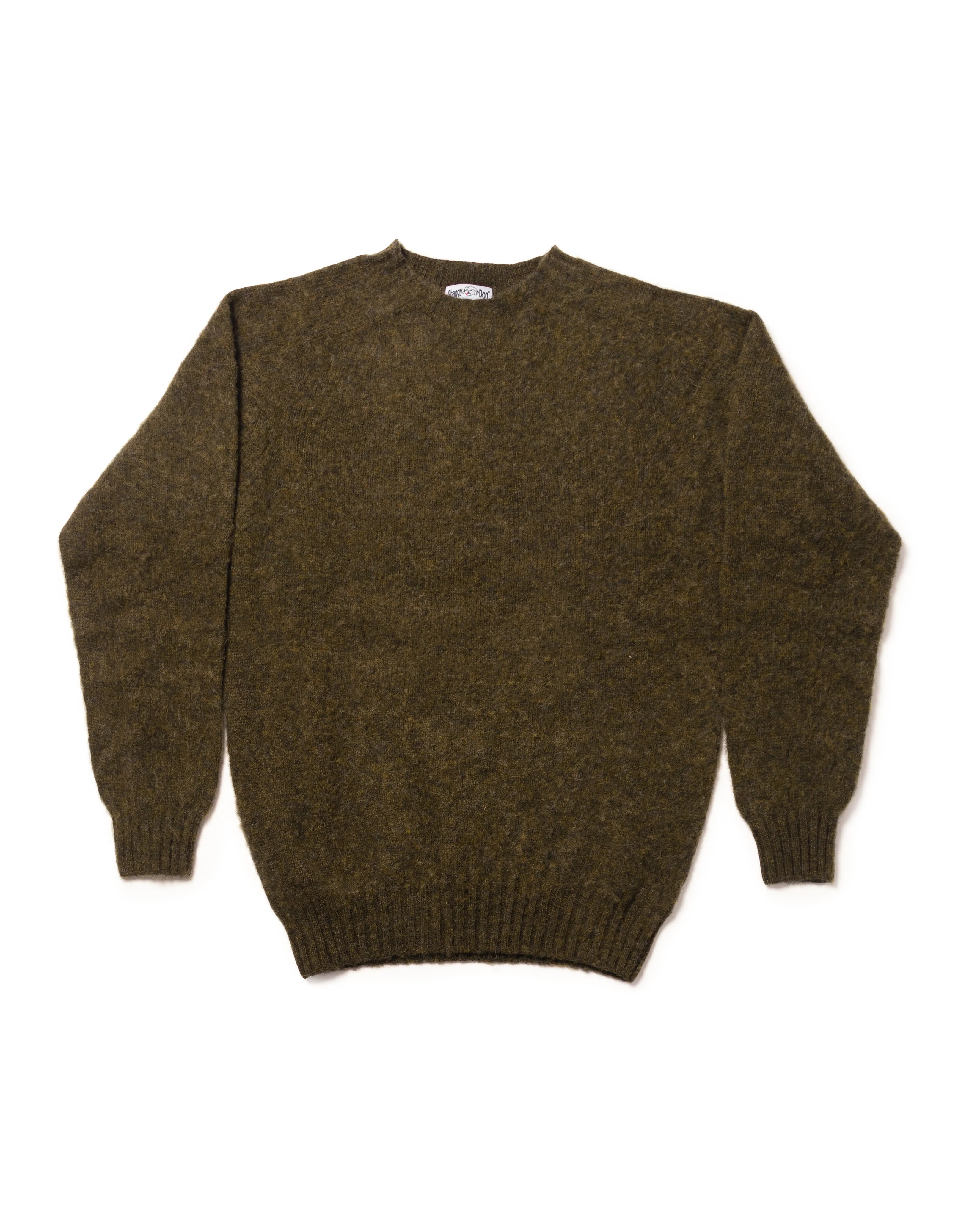 PULL SHAGGY DOG VERT OLIVE FONCÉ - COUPE AJUSTÉE