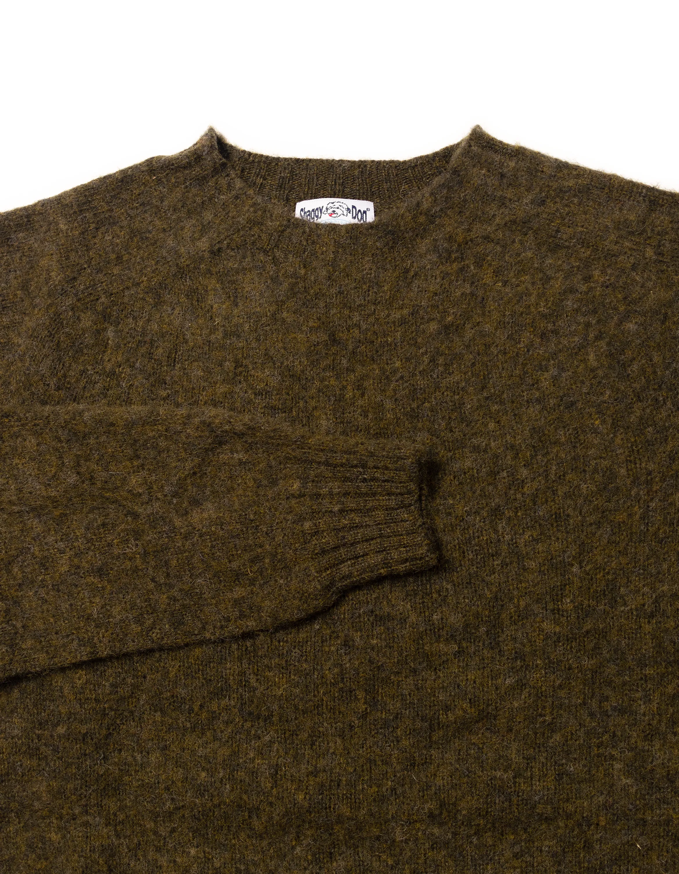 PULL SHAGGY DOG VERT OLIVE FONCÉ - COUPE AJUSTÉE