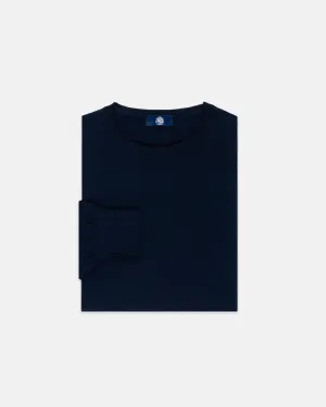 SUPERFINE MERINO WOOL SWEATER - NAVY